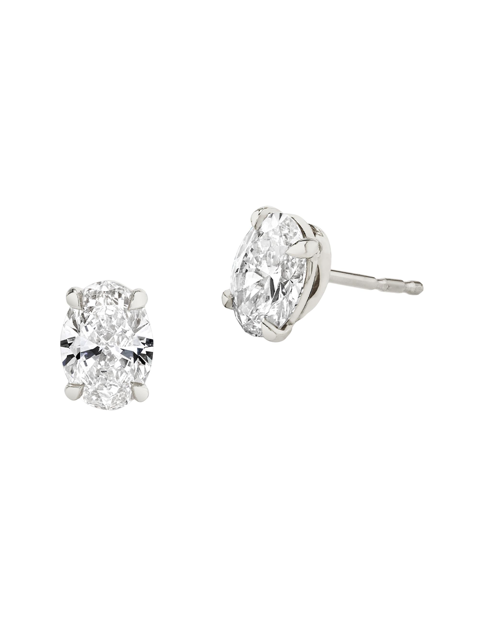 VRAI Women's Solitaire Classics 14K White Gold & 1.00 TCW Lab-Grown Diamond Oval Solitaire Studs - White Gold