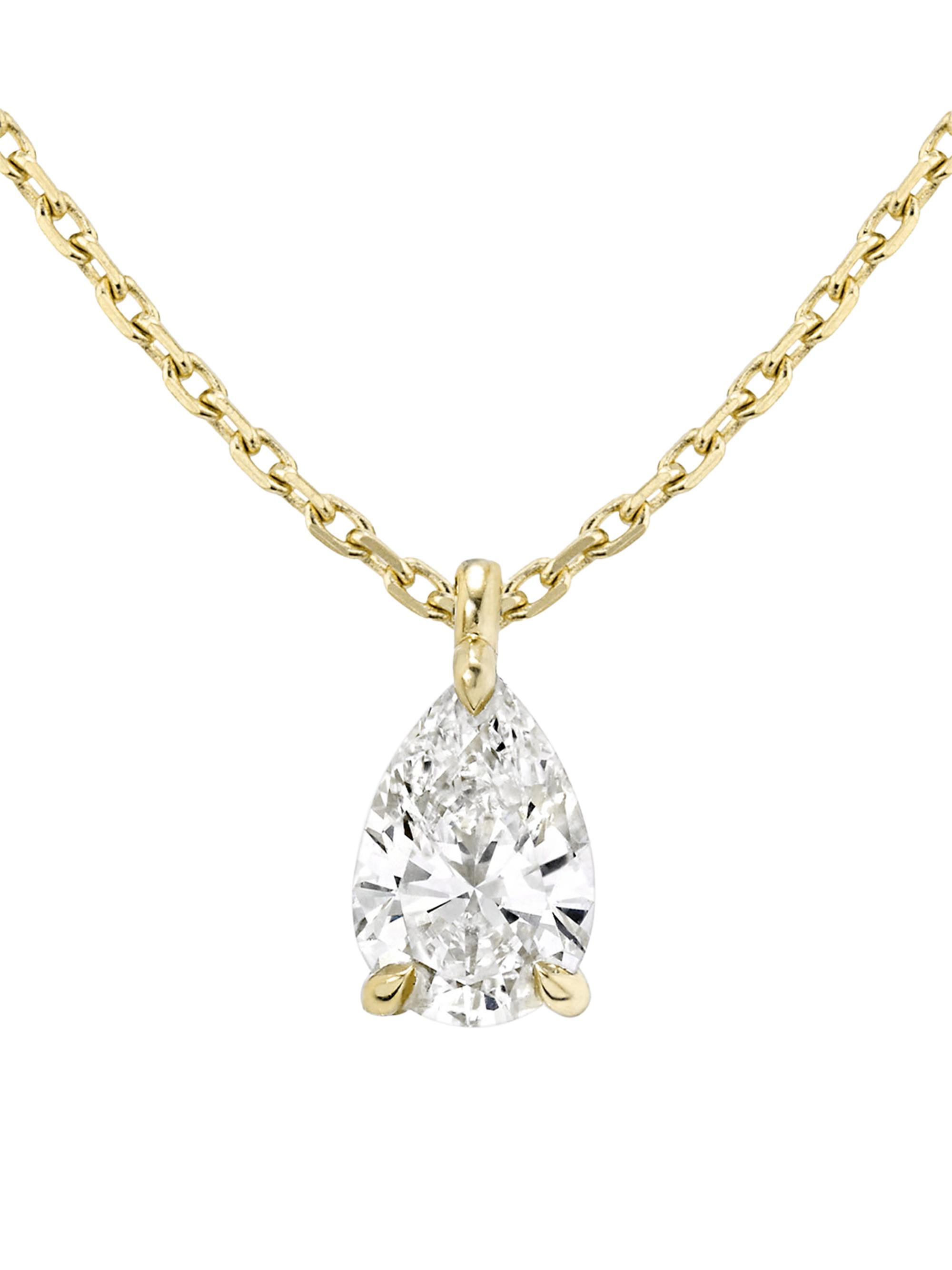 VRAI Women's Solitaire Classics 14K Gold & 1.00 TCW Lab-Grown Diamond Solitaire Pear Pendant - Yellow Gold
