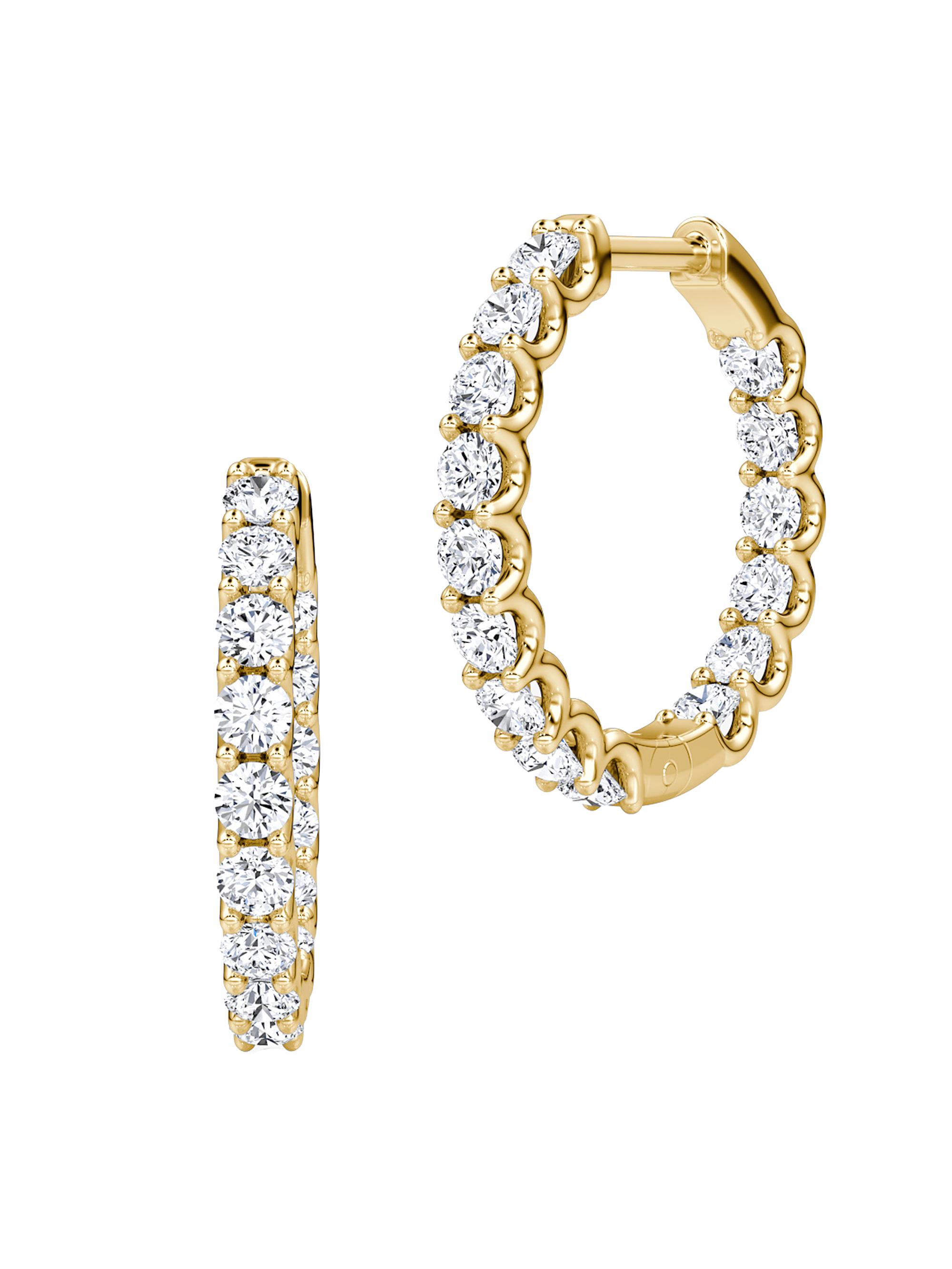 VRAI Women's Huggie Hoops 14K Gold & 1.50 TCW Lab-Grown Diamond Full Eternity Hoop Earrings - Yellow Gold