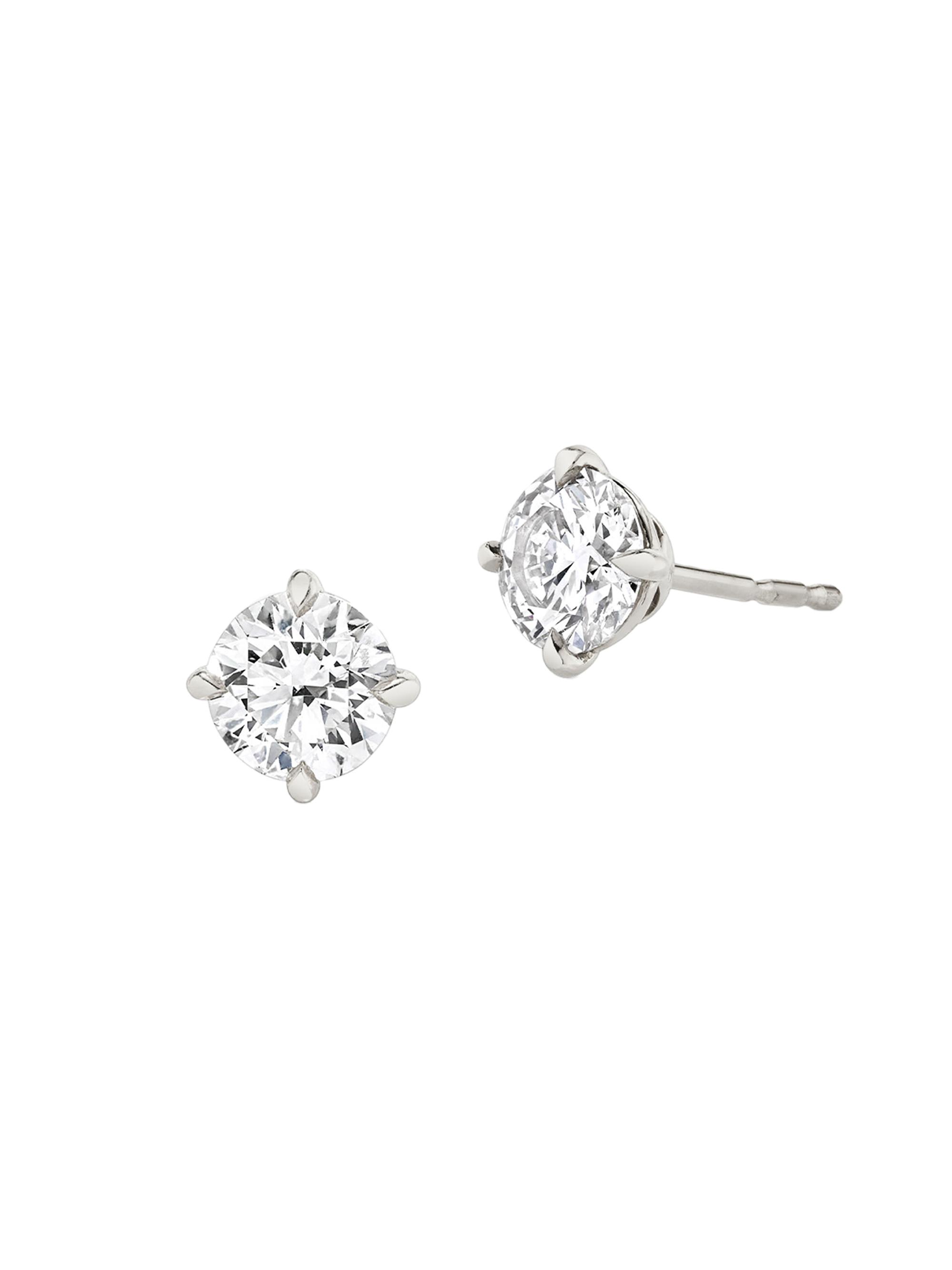 VRAI Women's Solitaire Classics 14K White Gold & 1.00 TCW Lab-Grown Diamond Brilliant Round Solitaire Studs - White Gold