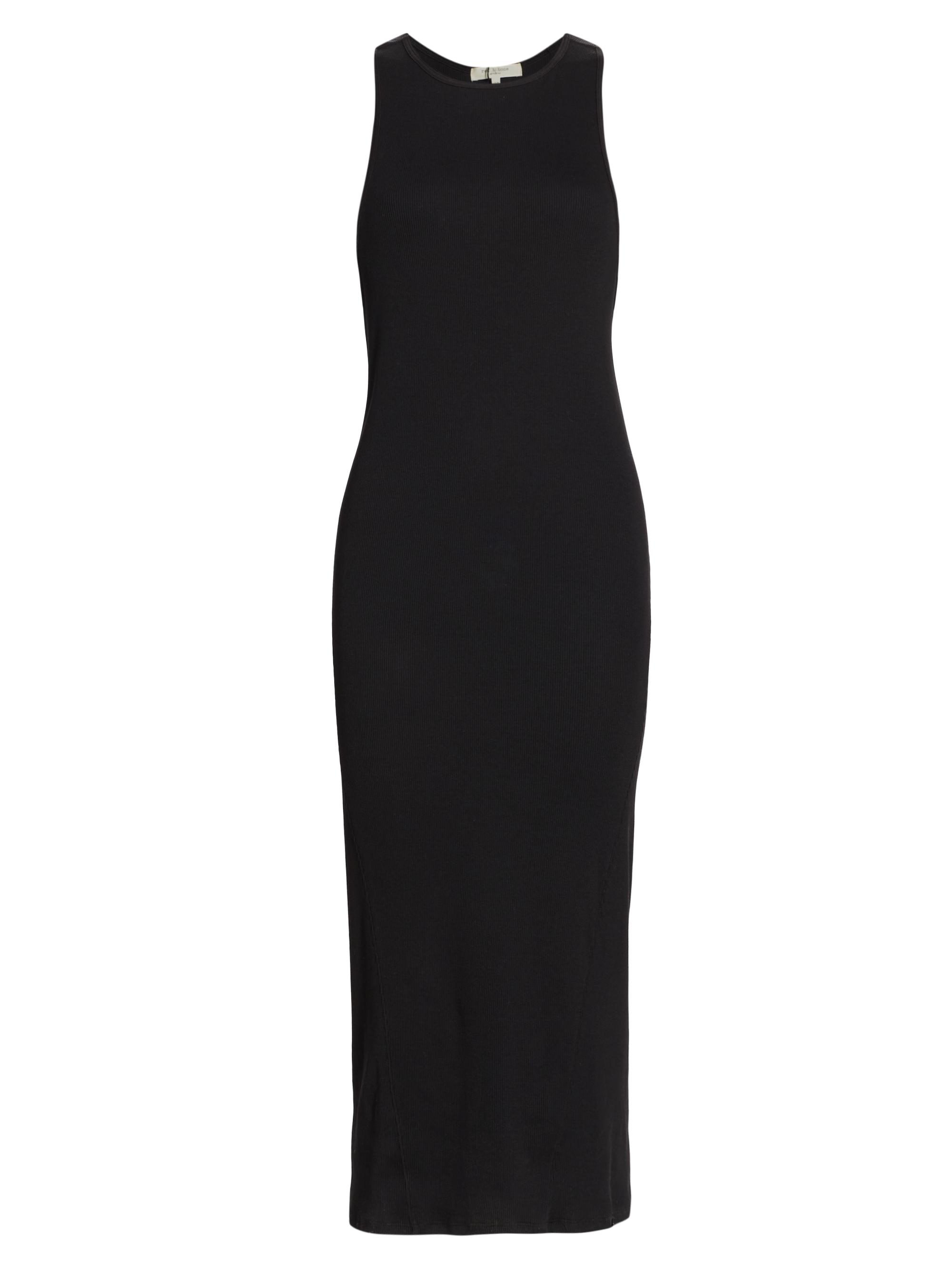 rag & bone Women's The Essential Rib-Knit Racerback Midi-Dress - Black