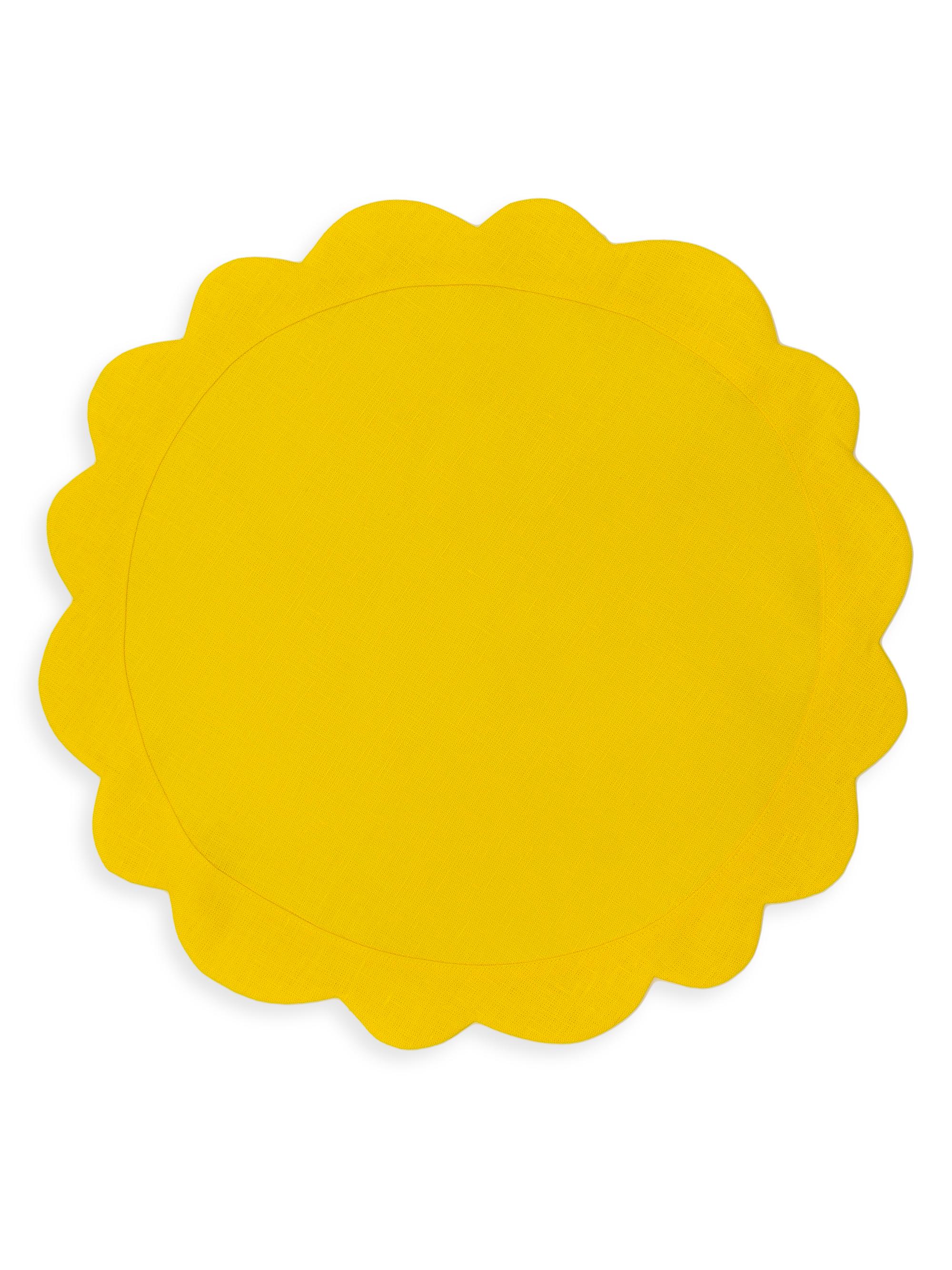 Tina Chen Designs Sunflower Scallop Placemat 4-Piece Set - Yellow