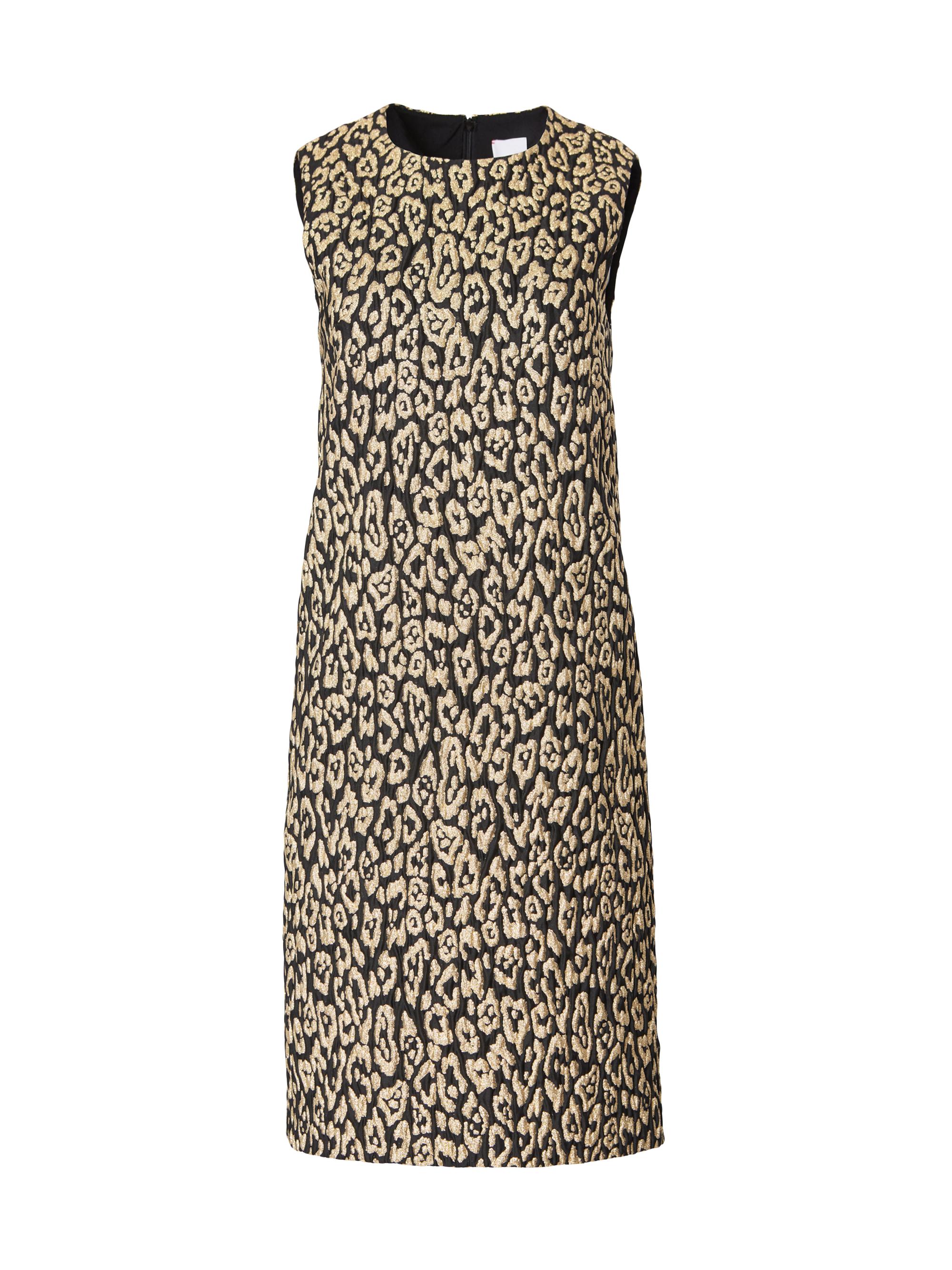 Carolina Herrera Women's Metallic Leopard Shift Dress - Black Gold