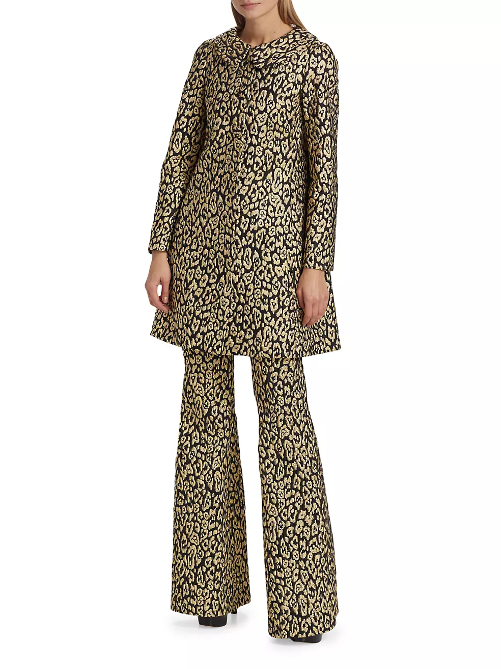 Shop Carolina Herrera Leopard Jacquard Flare Pants | Saks Fifth Avenue