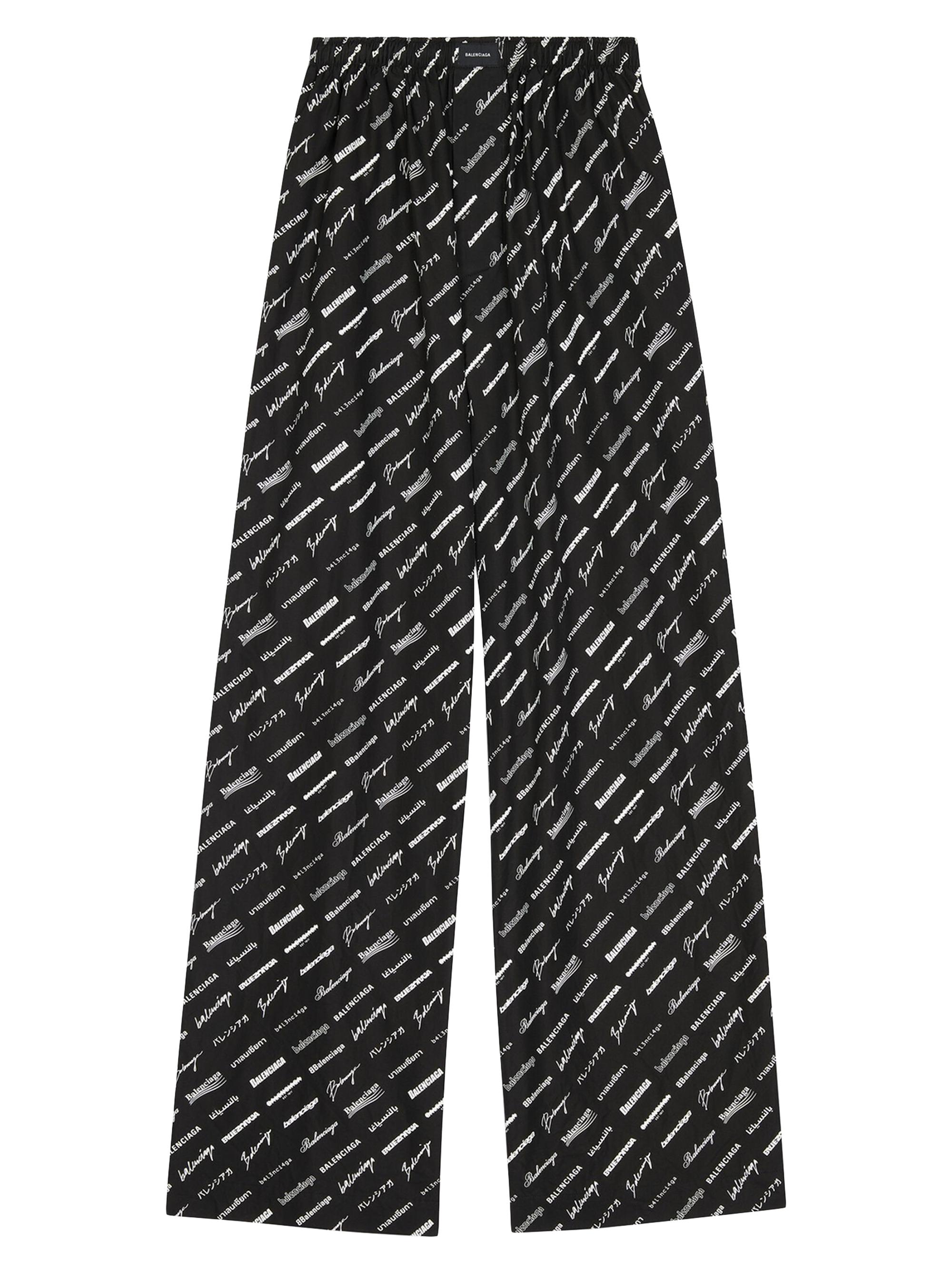 Balenciaga Men's Logomania All Over Pyjama Pants - Black