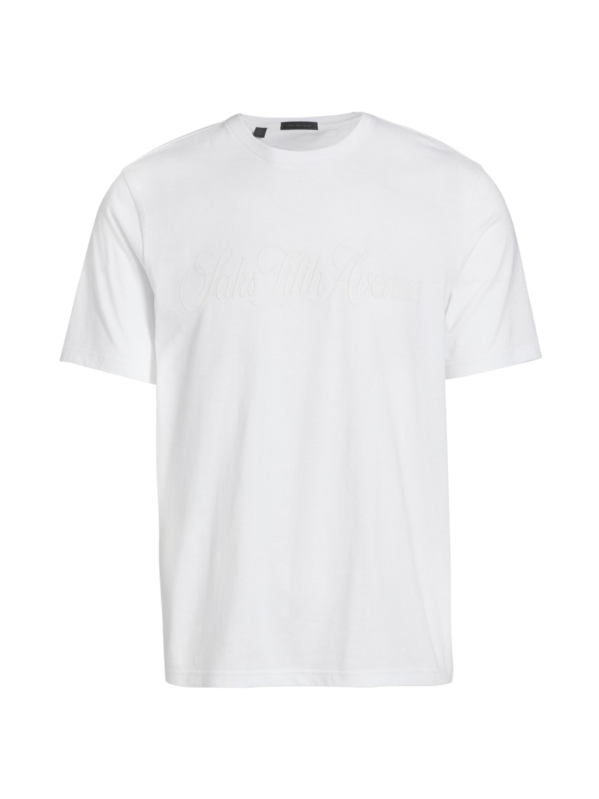 Saks Fifth Avenue Men's COLLECTION Logo Crewneck T-Shirt - Snow White