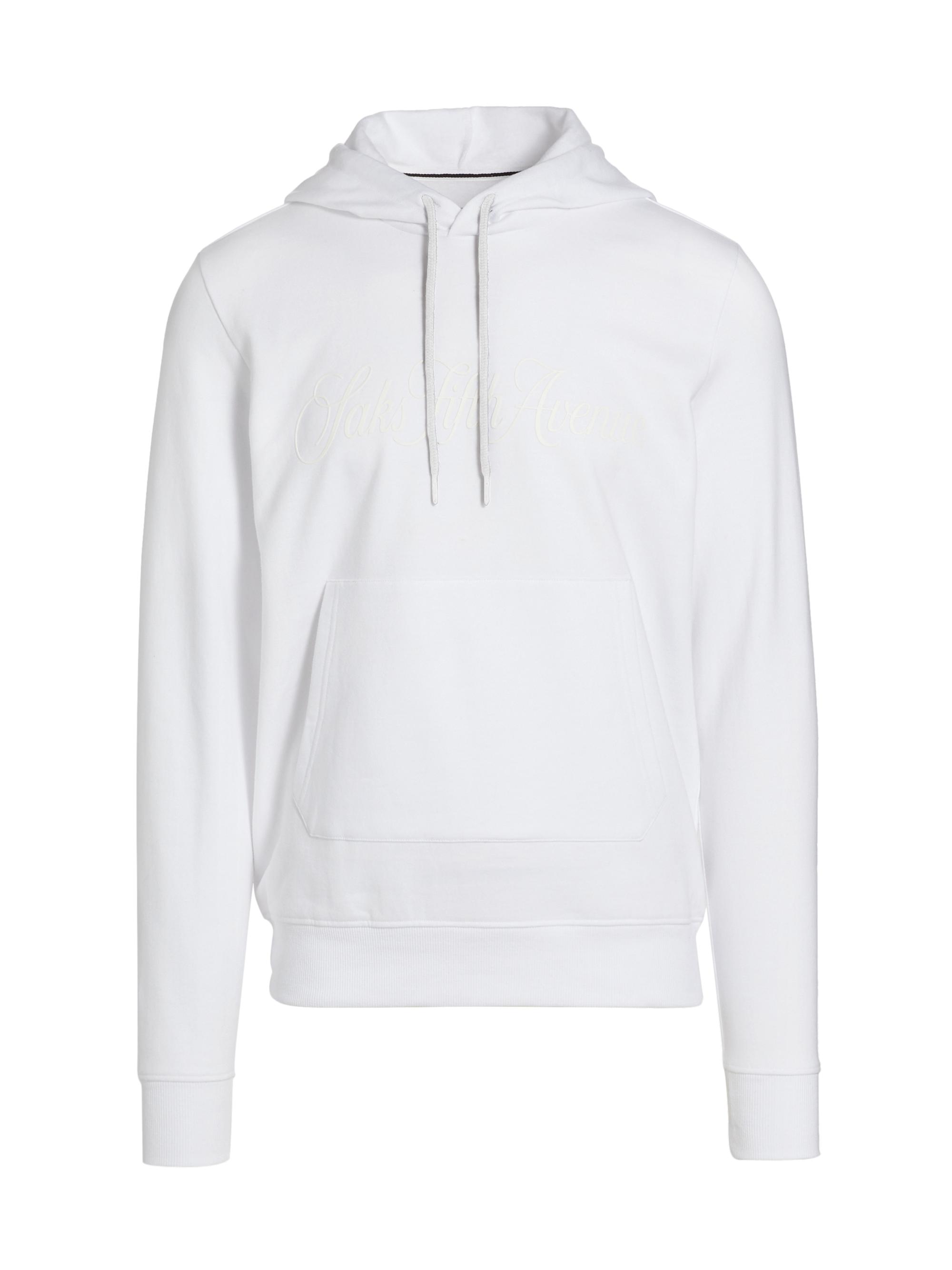 Saks Fifth Avenue Men's COLLECTION Logo Cotton Hoodie - Snow White