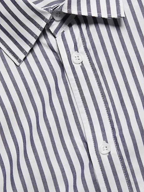 Dior - Shirt with Tied Detail White Cotton Poplin with Blue Stripes - Size 40 - Men