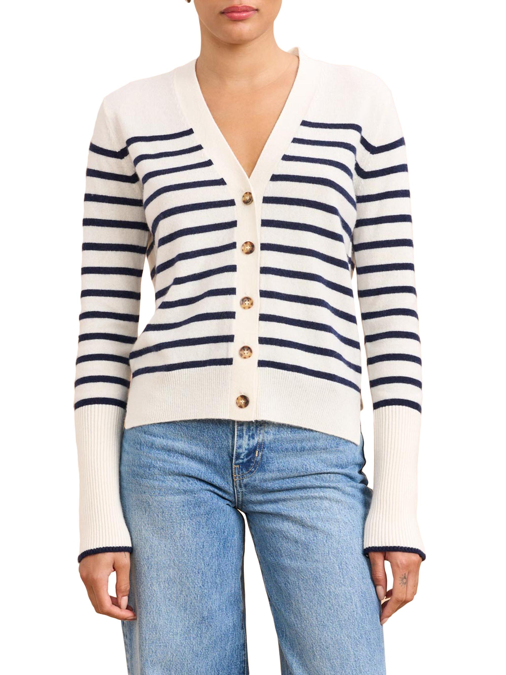 La Ligne Women's Lean Lines Cardigan - Cream Navy