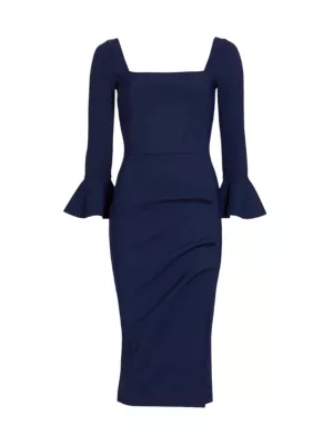 Chiara Boni La Petite Robe Women's Astra Gathered Jersey Midi-Dress - Blue Notte