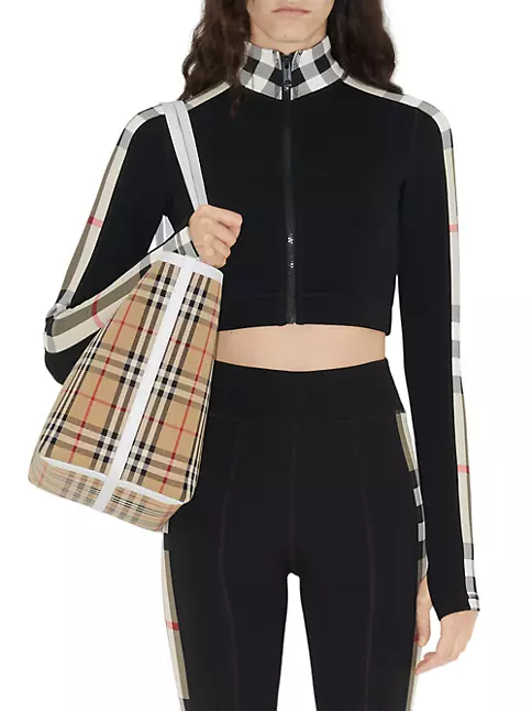 Shop Burberry Cynthia Cropped Zip-Front Top