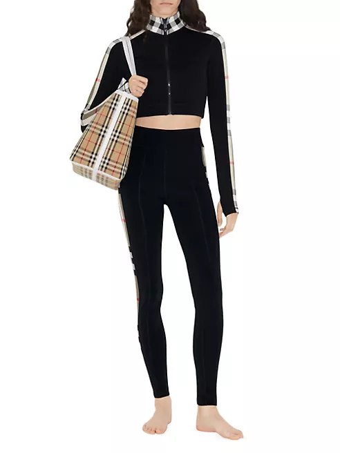 Shop Burberry Cynthia Cropped Zip-Front Top
