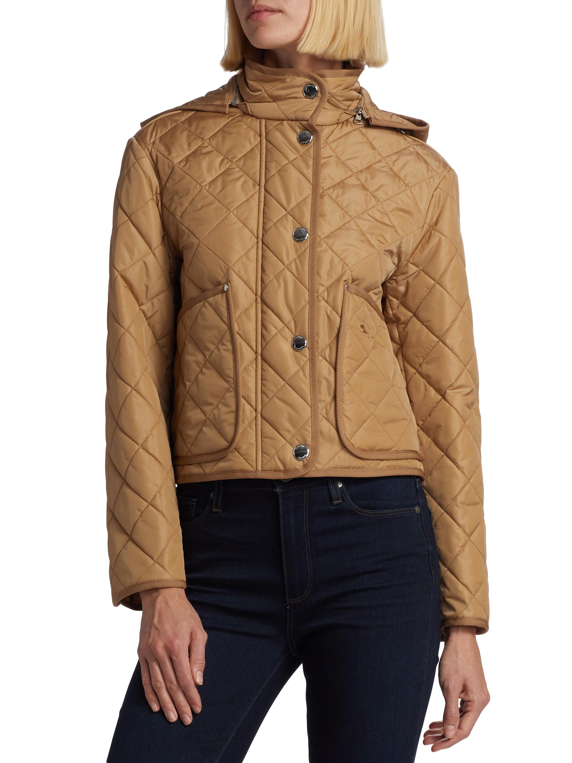 Burberry Diamond-Quilted Nylon Cropped Jacket | Saks Fifth