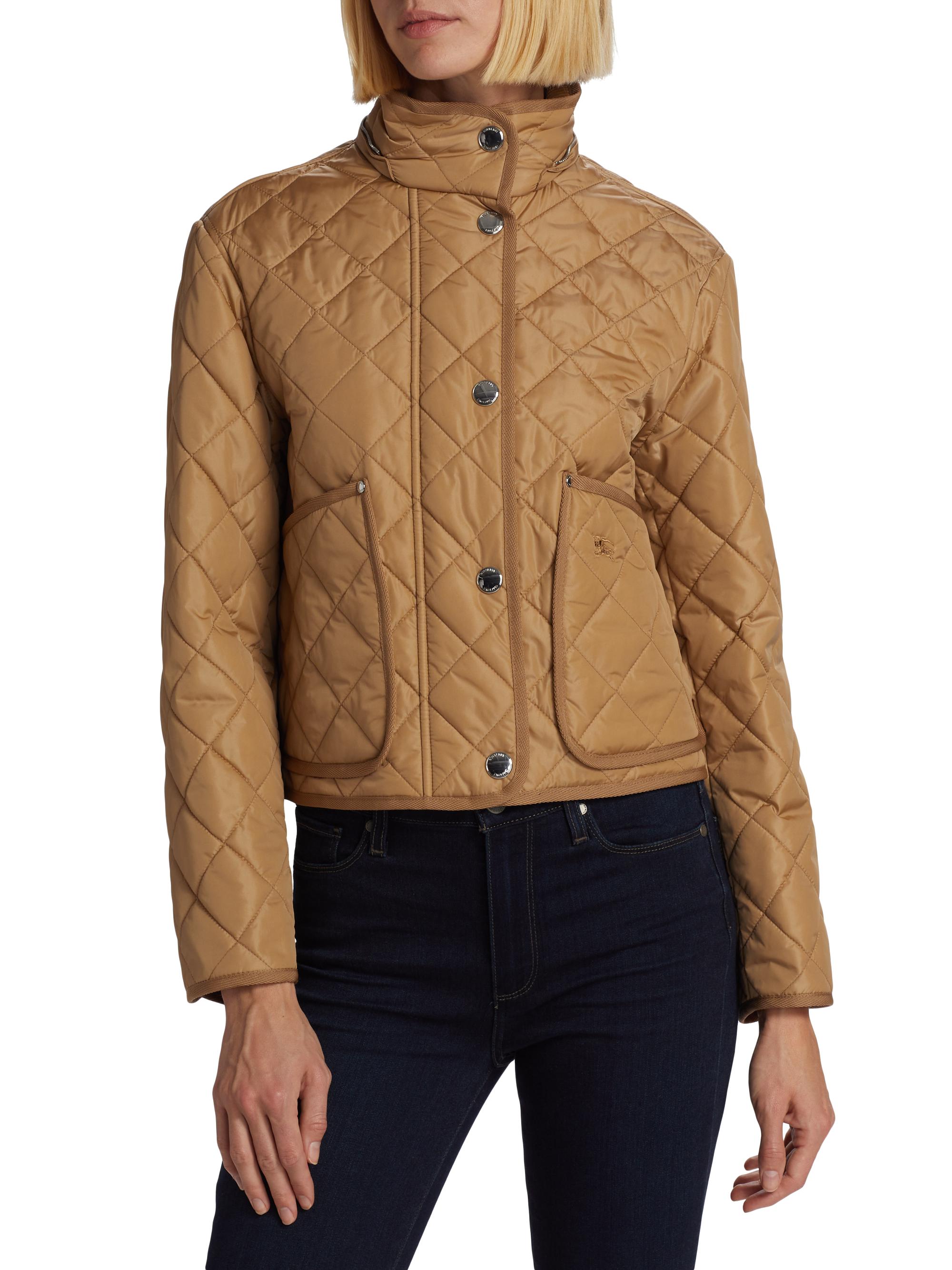 Burberry Diamond-Quilted Nylon Cropped Jacket | Saks Fifth Avenue