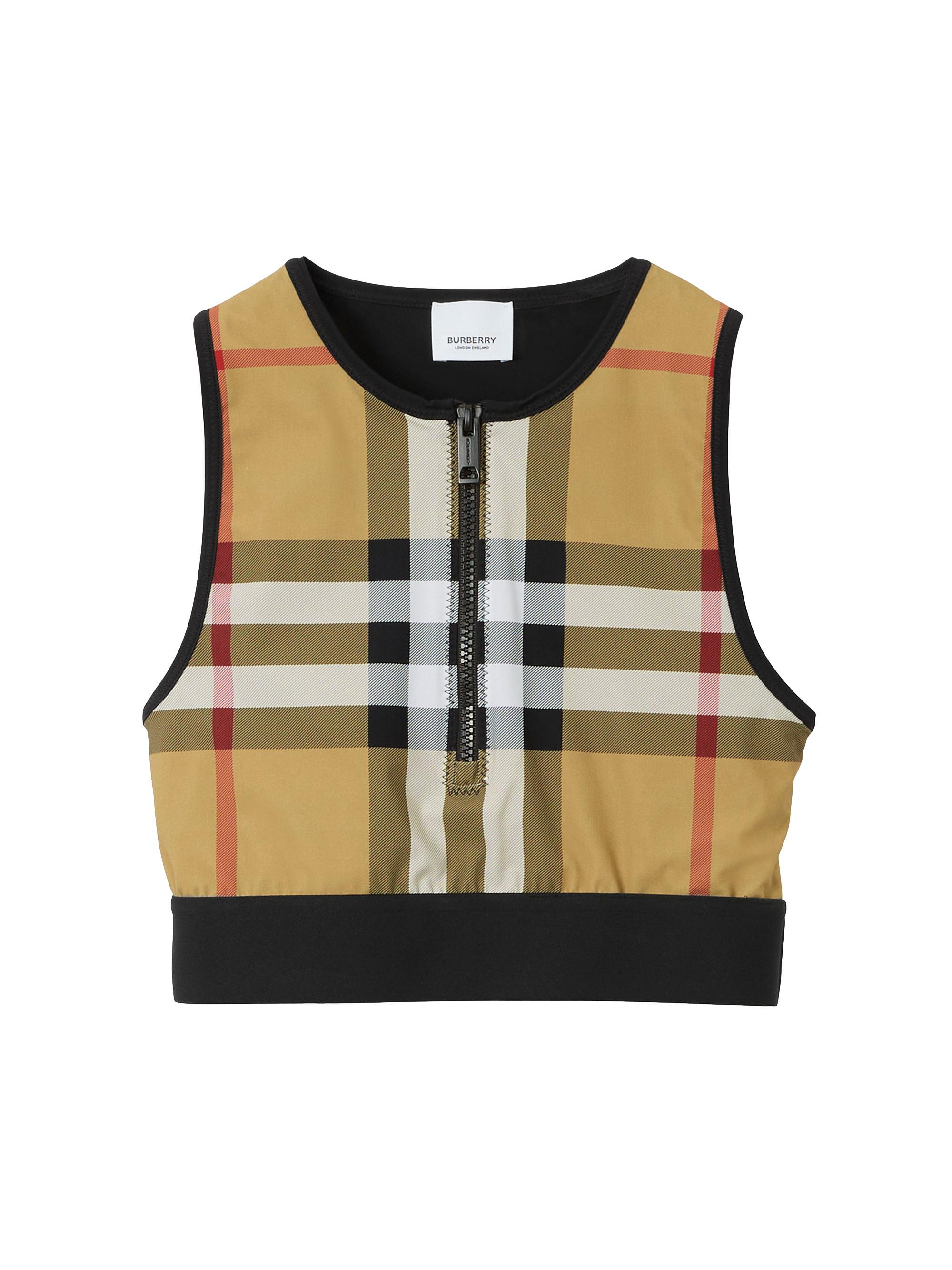 Burberry Women's Zadie Cropped Check Top - Black