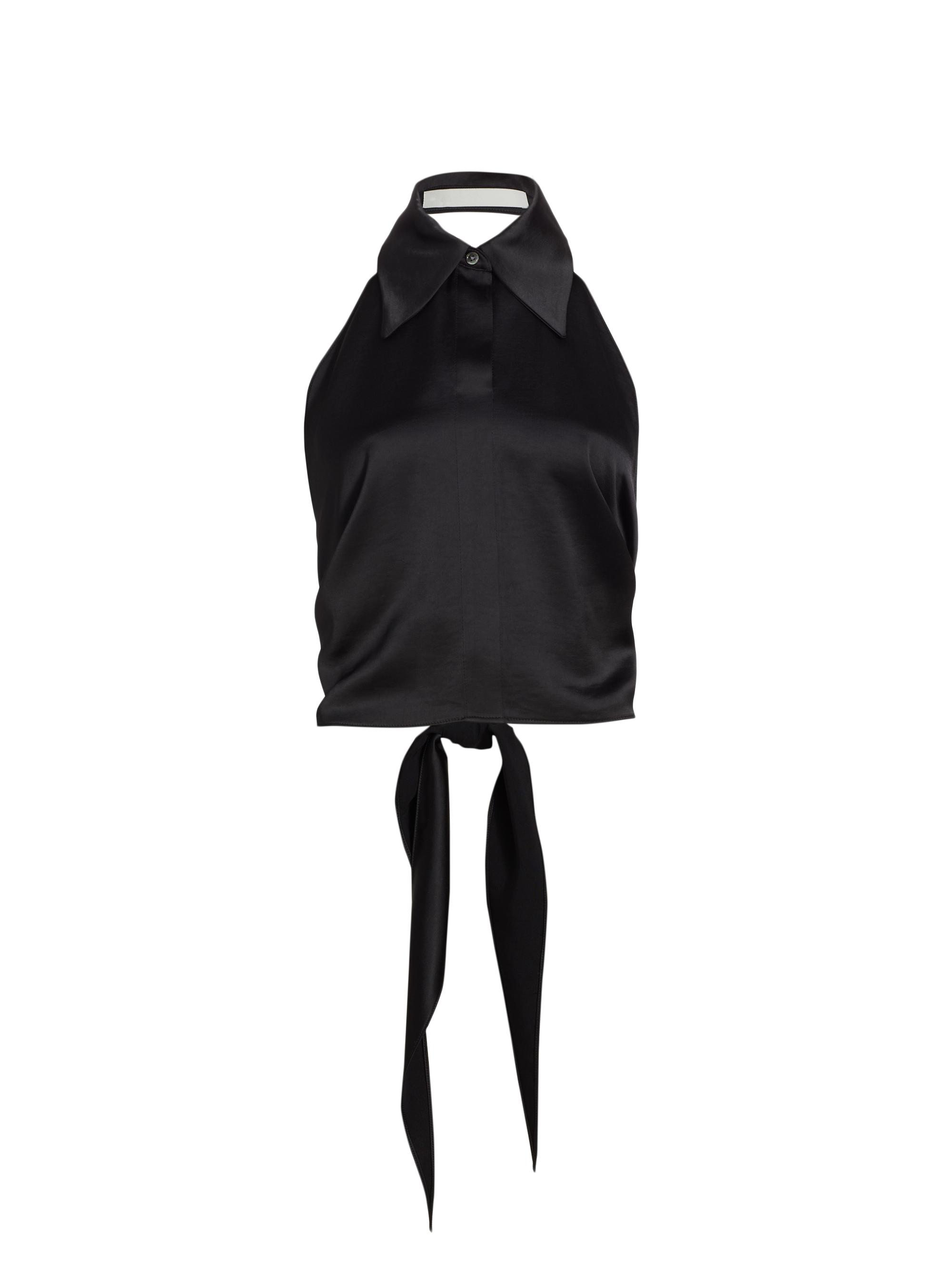 anOnlyChild Women's Gayle Satin Halter Top - Black