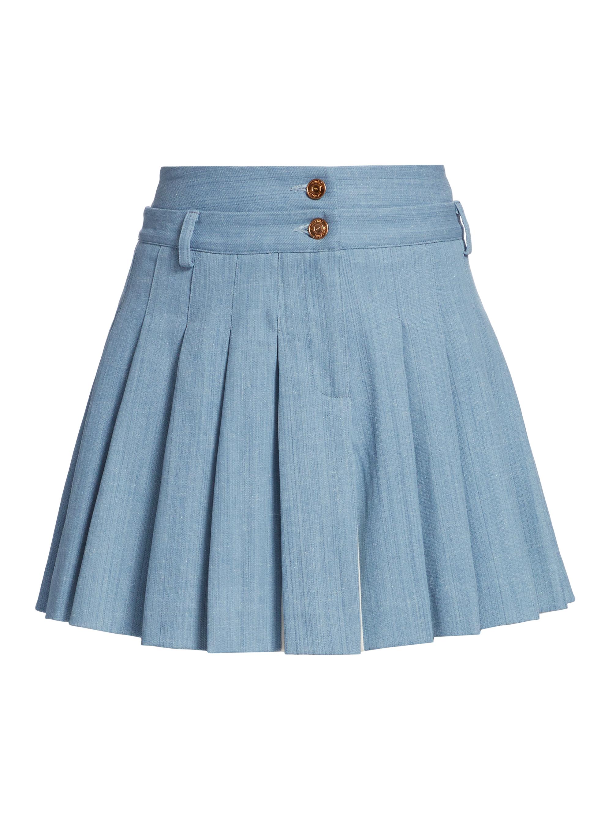anOnlyChild Women's Savanna Pleated Denim Miniskirt - Light Denim