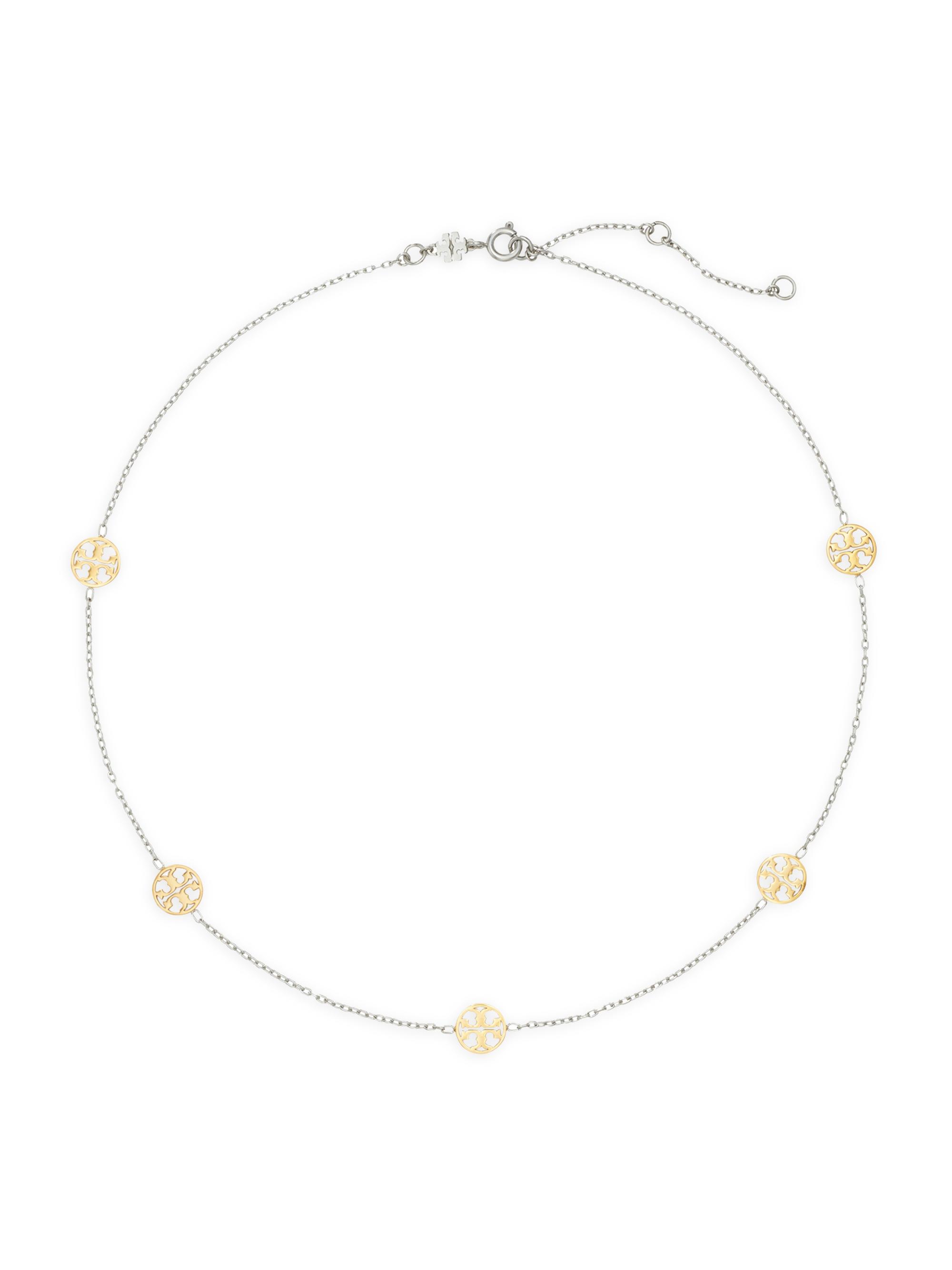 Tory Burch Women's Miller 18K Gold-Plated Station Necklace - Silver