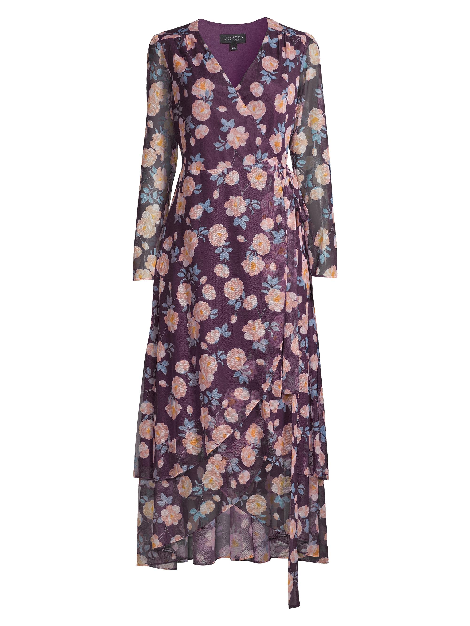 Laundry by Shelli Segal Women's Floral Wrap Maxi Dress - Rossete