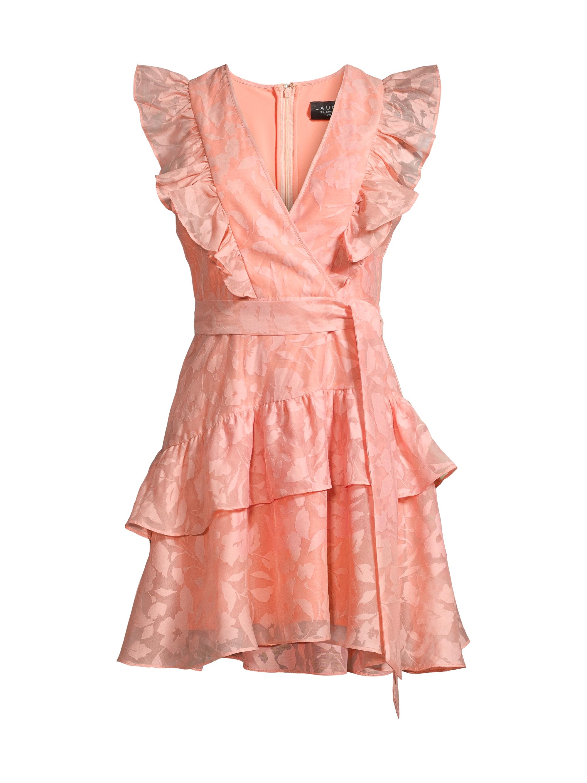 Laundry by Shelli Segal Women's Flutter-Sleeve Organza Minidress - Mellow Rose