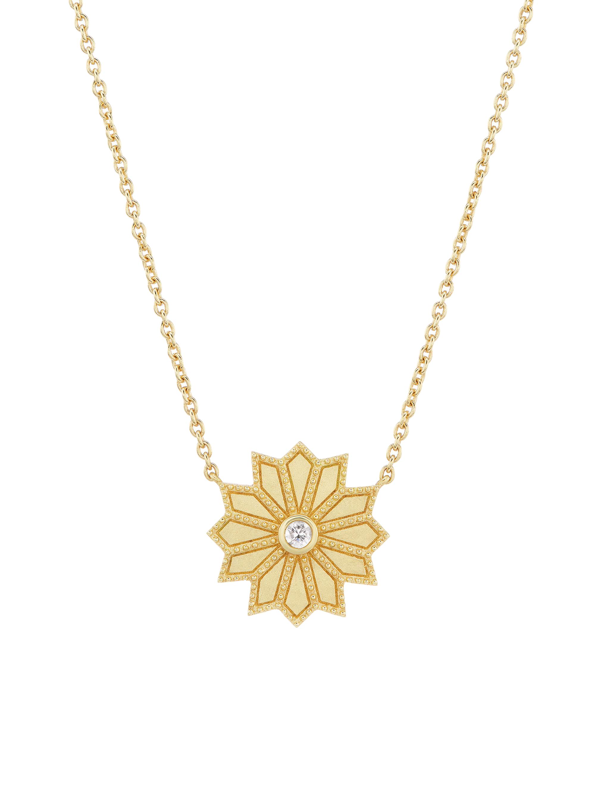 Orly Marcel Women's Sacred Mini18K Yellow Gold & 0.04 TCW Diamond Flower Necklace - Gold