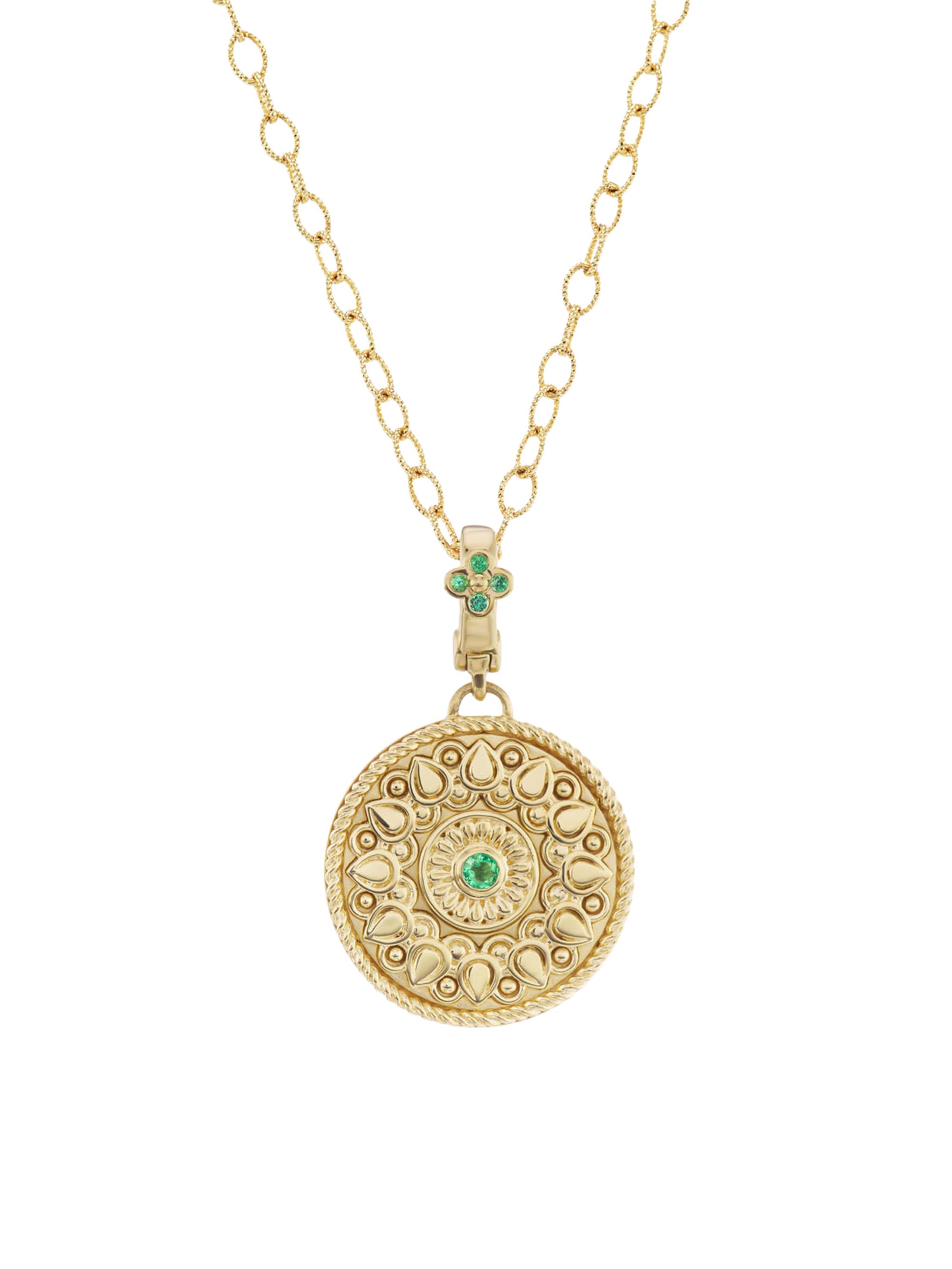 Orly Marcel Women's 18K Yellow Gold & Emerald Mandala Pendant Necklace - Gold