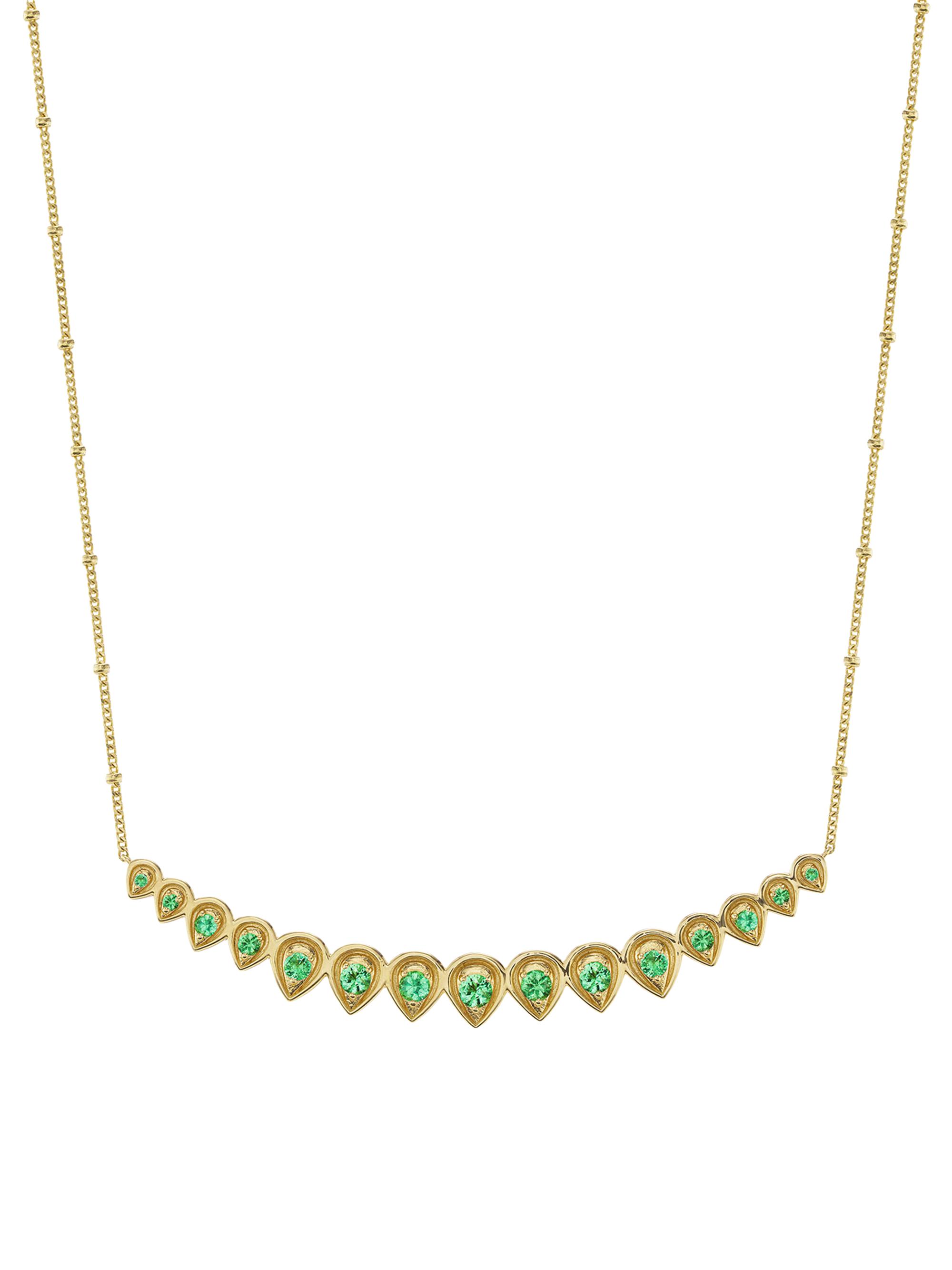 Orly Marcel Women's Mandala Petal Graduated NecklaceDiamond - Green