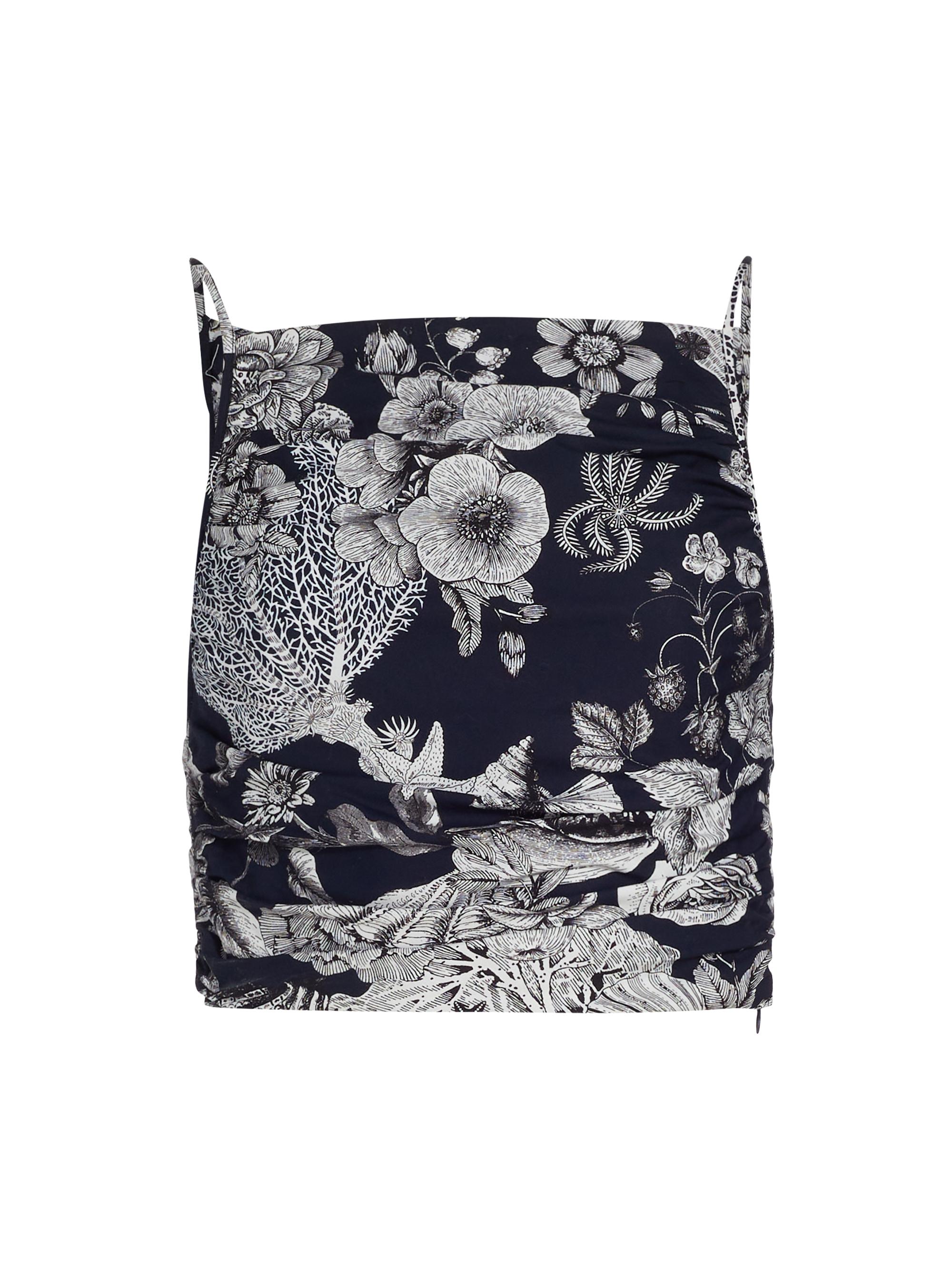 Lela Rose Women's Cropped Ruched Top - Navy