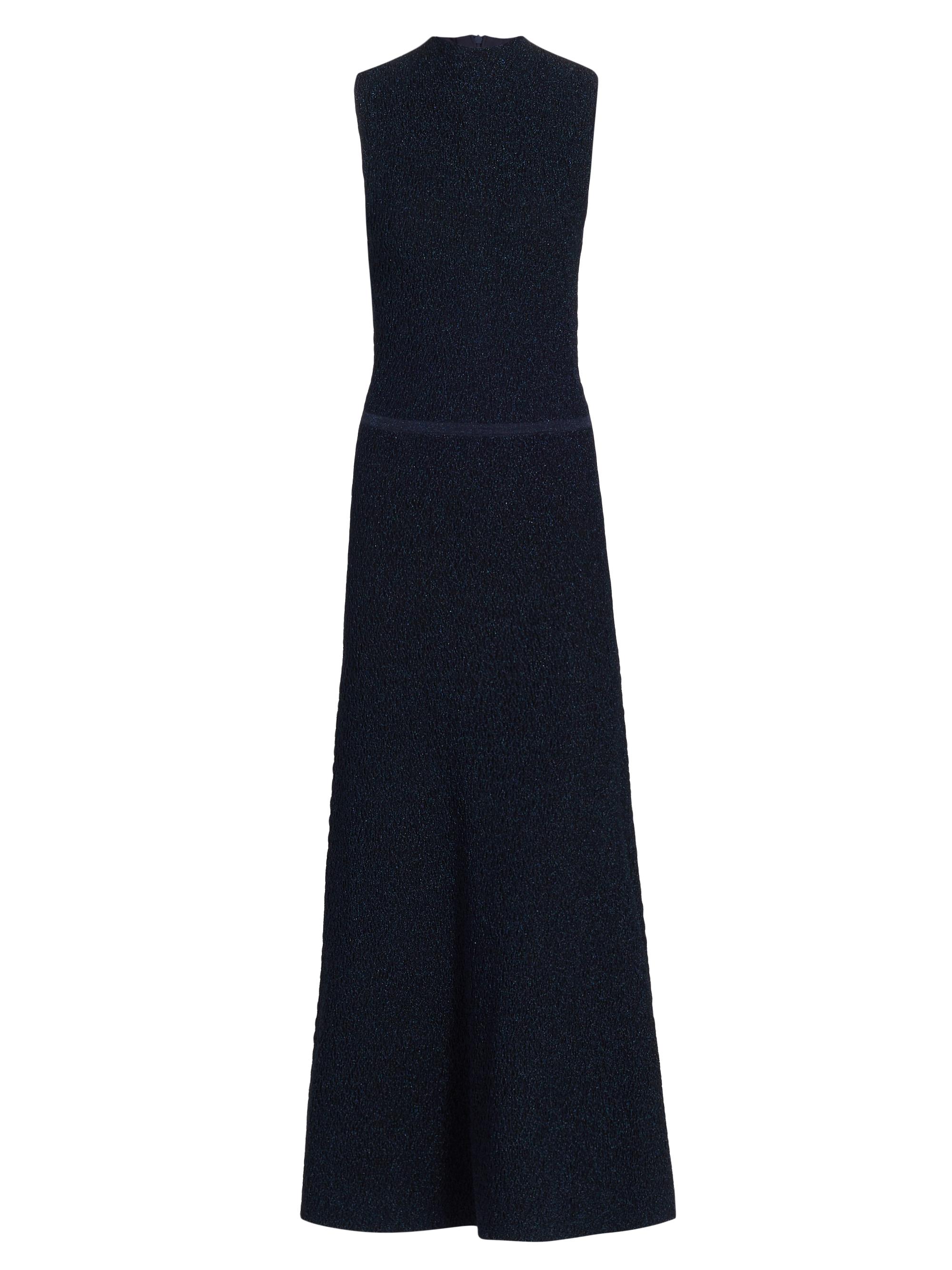 Lela Rose Women's Mock Turtleneck Metallic Knit Midi-Dress - Navy