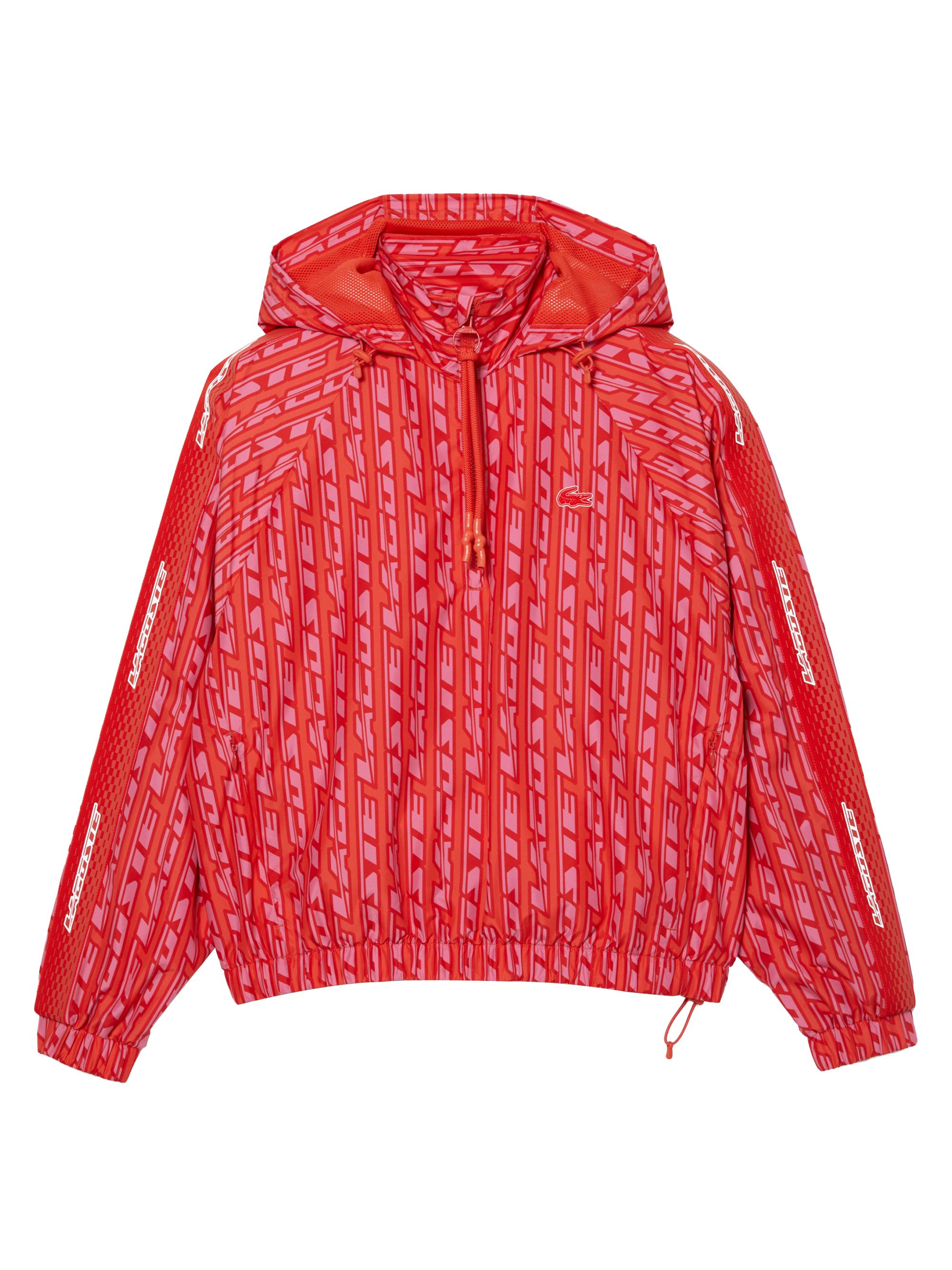 Lacoste Women's Printed Hooded Track Jacket - Red Multi