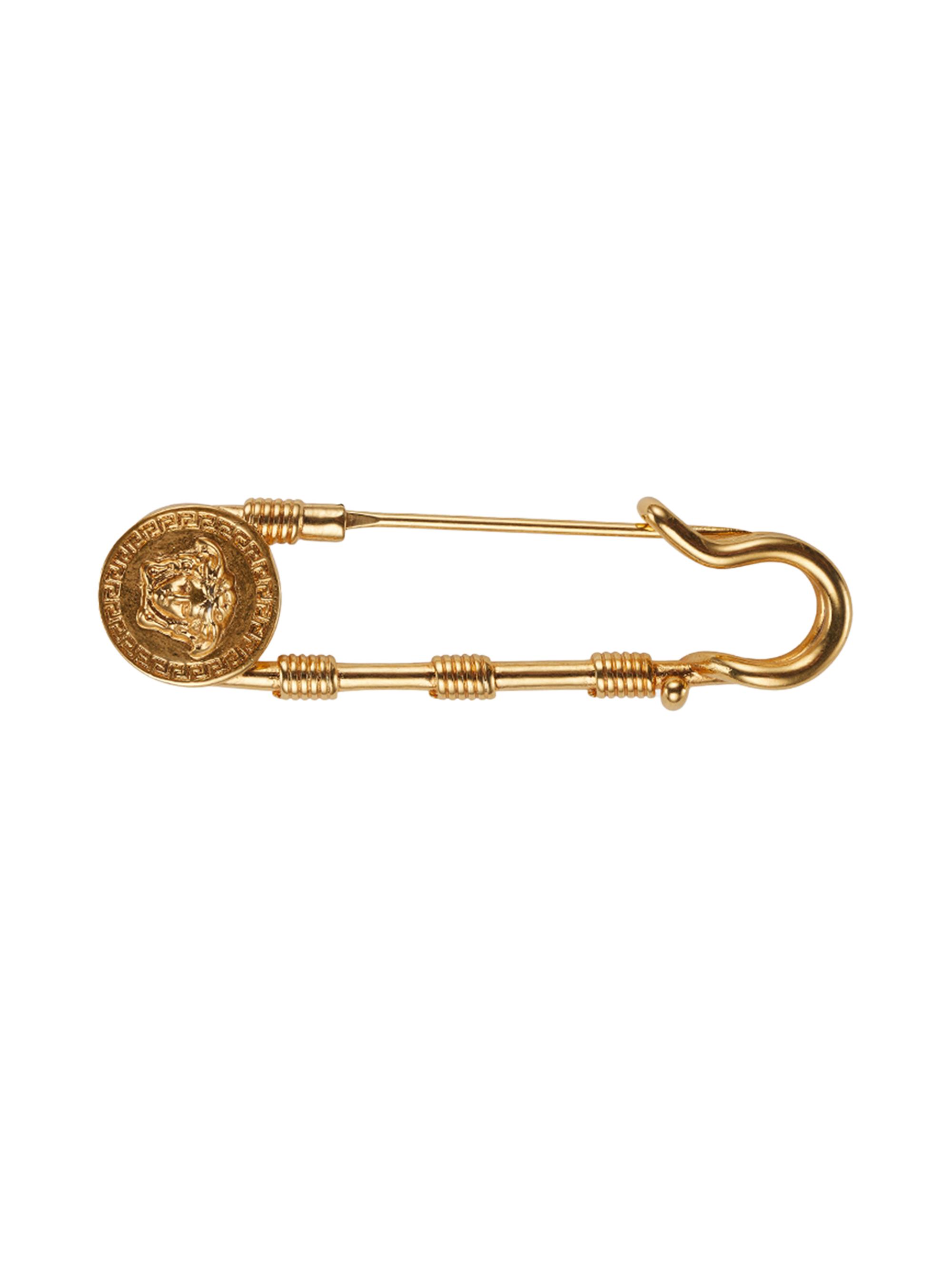 Versace Women's Goldtone Medusa Safety Pin Brooch -  Gold