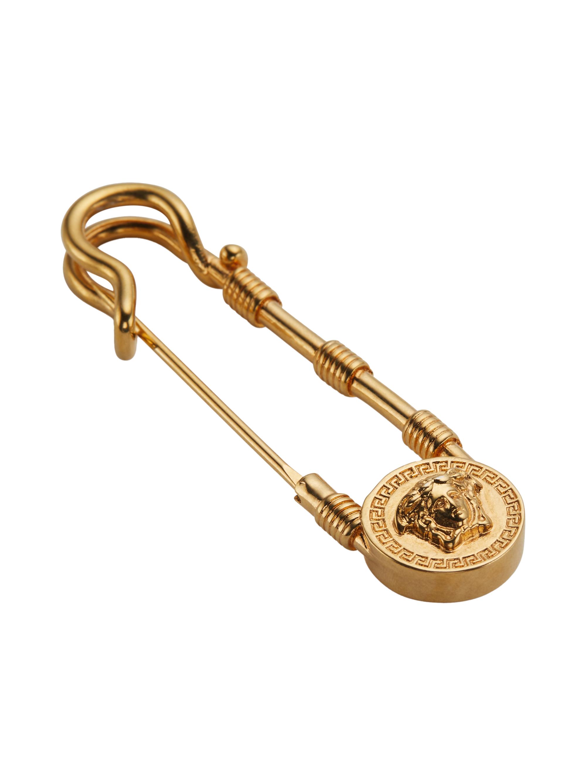 Versace Goldtone Medusa Safety Pin Brooch | Saks Fifth Avenue