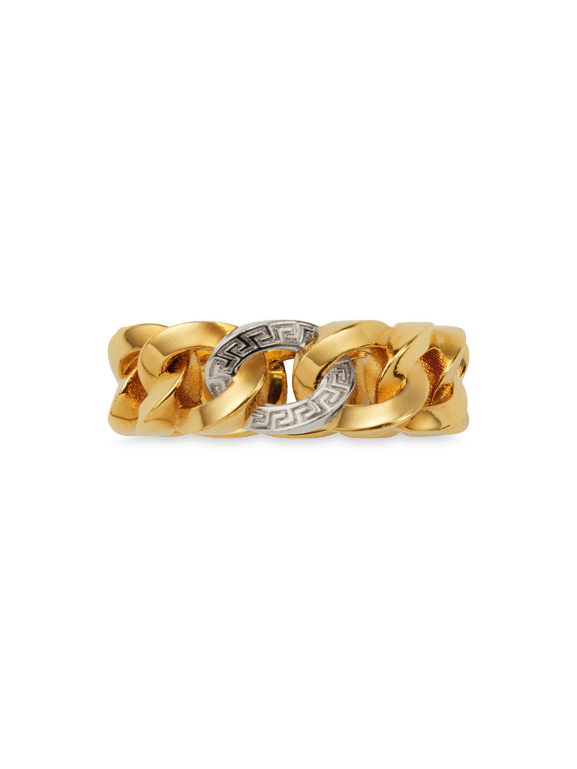Versace Chunky Two-Tone Chain Ring | Saks Fifth Avenue