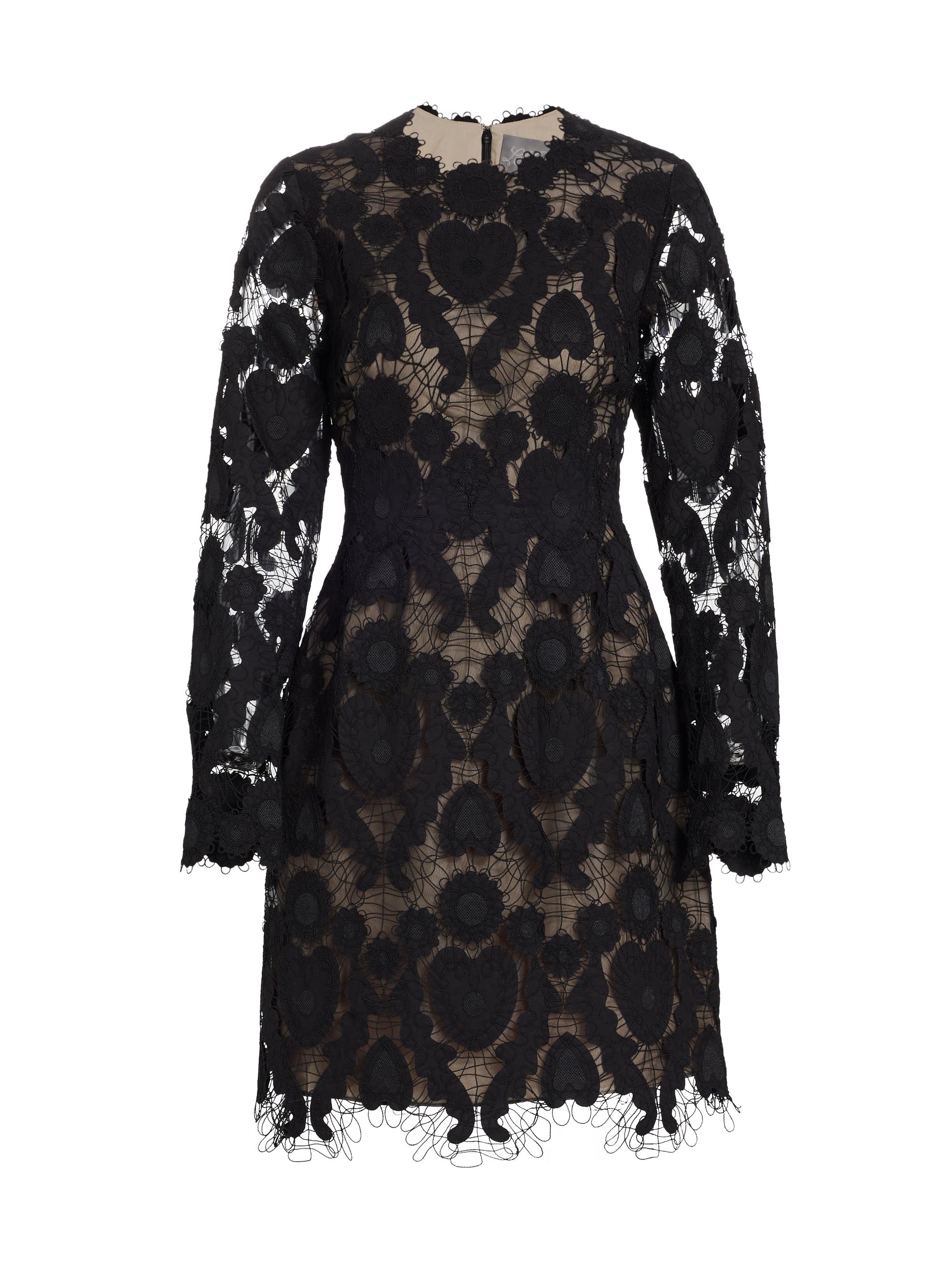 Lela Rose Women's Heart Lace Minidress - Black