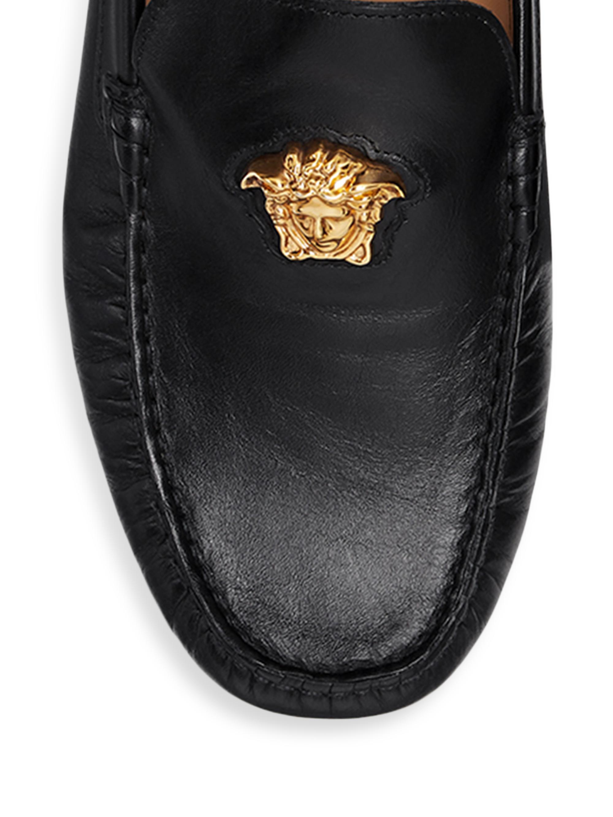 Versace Leather Driving Loafers | Saks Fifth Avenue