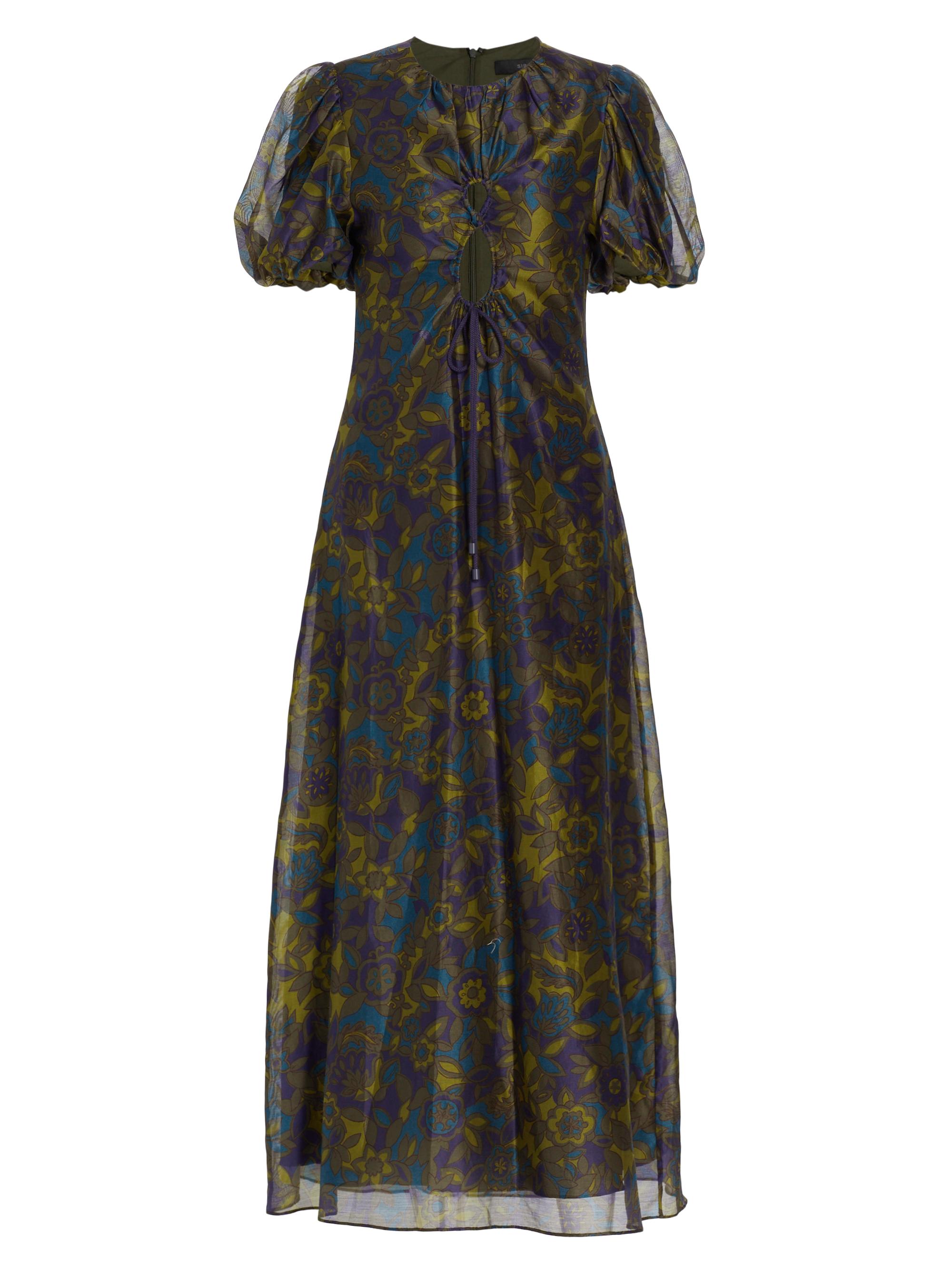 SIR. Women's Valerio Silk-Blend Keyhole Maxi Dress - Jardin