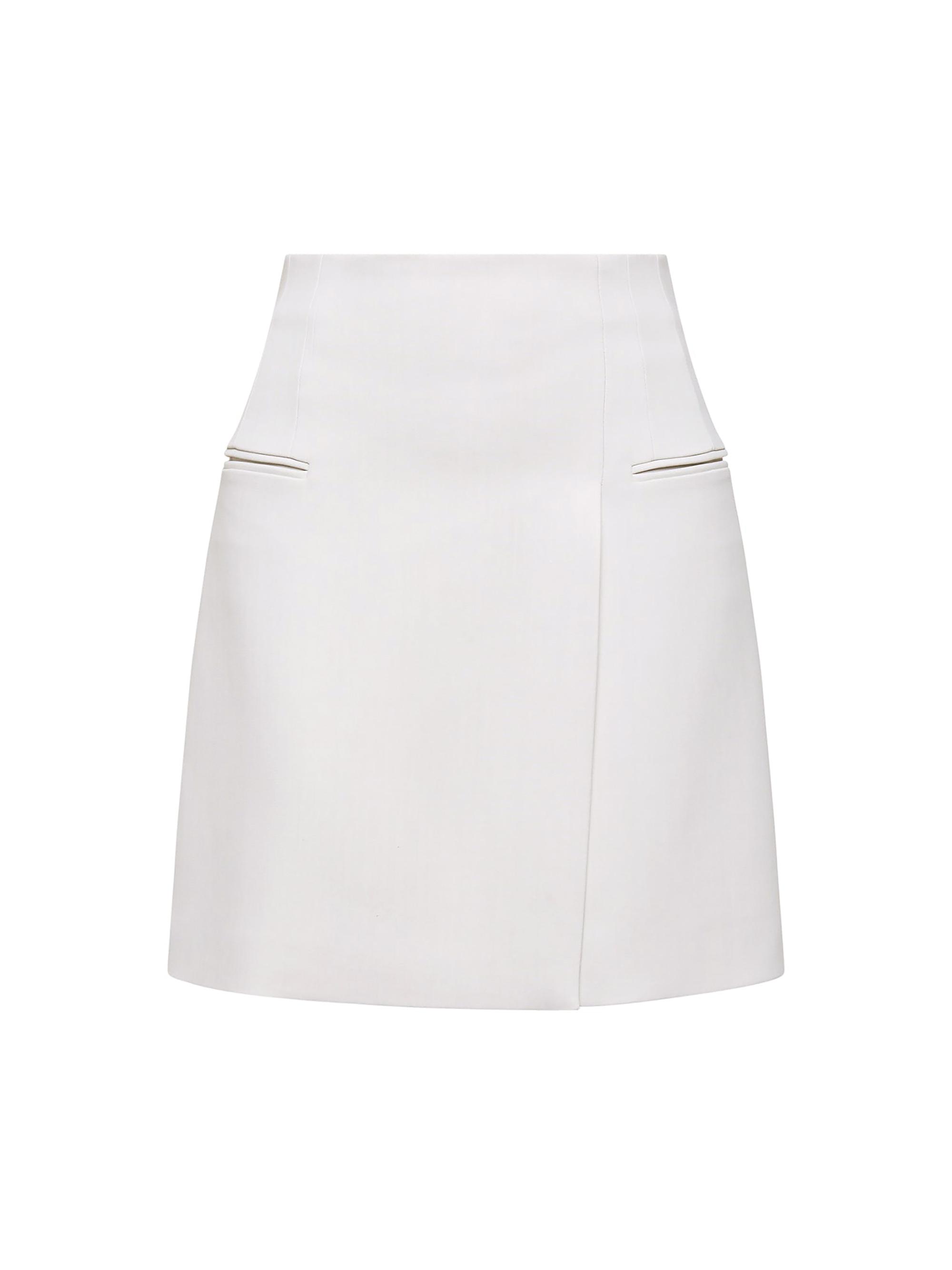 Scanlan Theodore Women's Tailored Mini Wrap Skirt - Light Grey