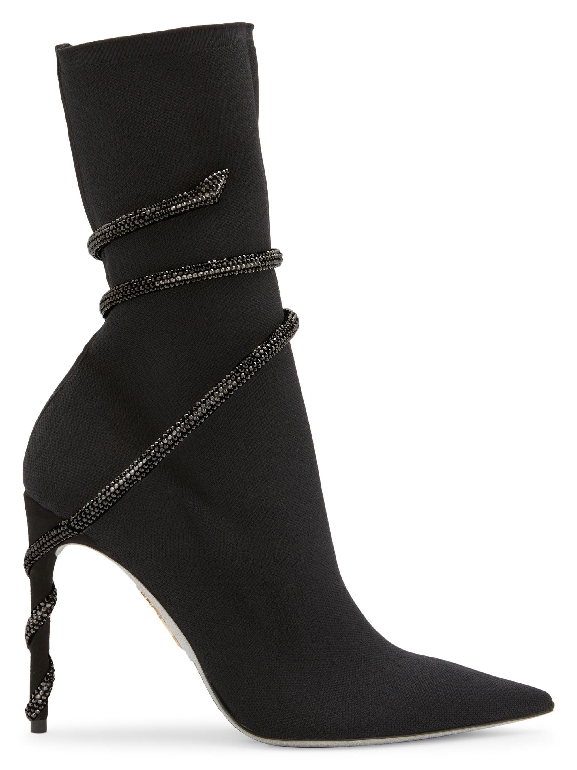René Caovilla Women's 105MM Crystal-Embellished Sock Boots - Black