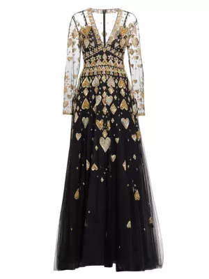 Shop Zuhair Murad Embellished Hearts Illusion A-Line Gown | Saks Fifth  Avenue