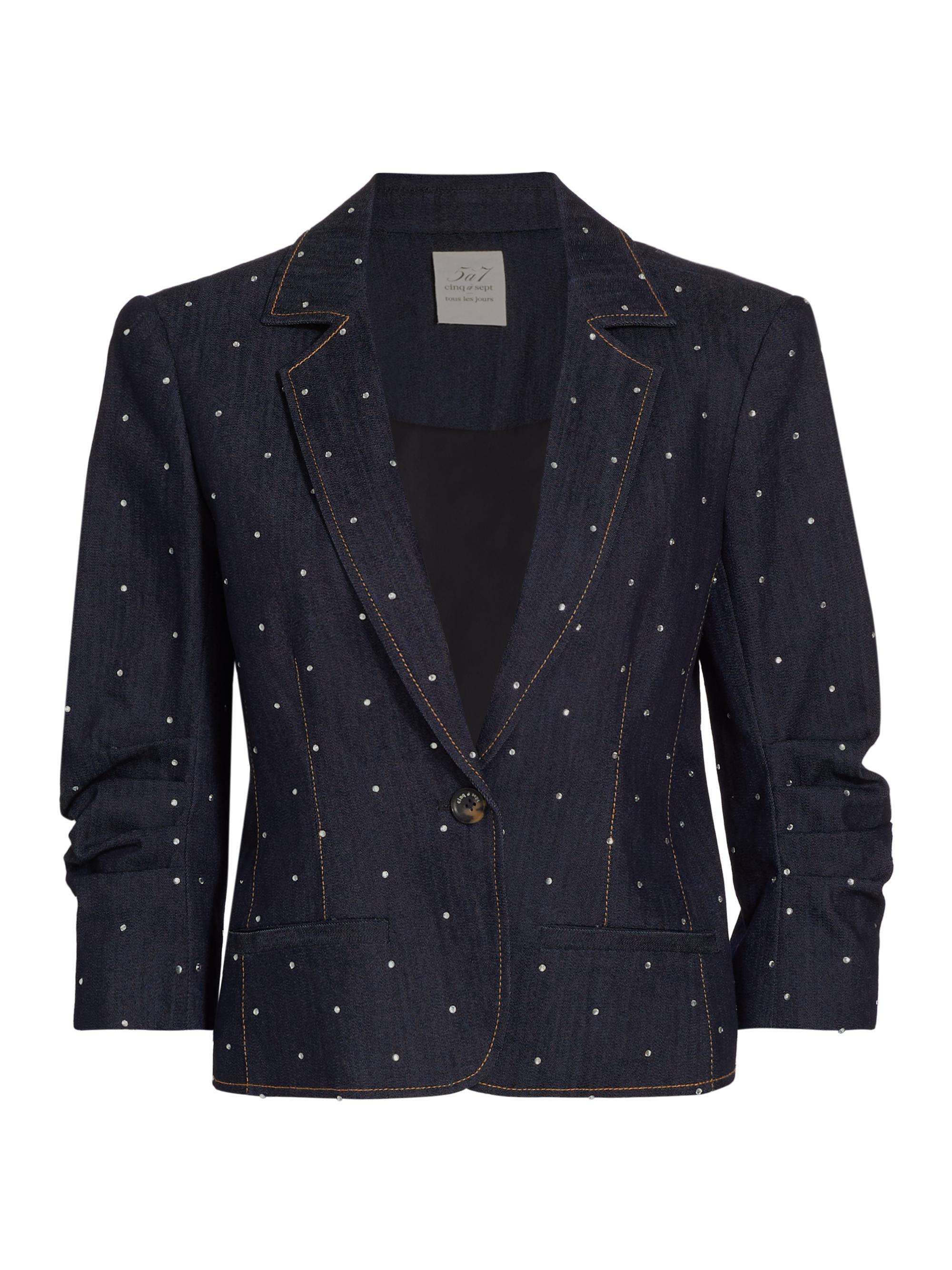 CINQ A SEPT Women's Ditsy Rhinestone Le Petit Khloe Blazer - Indigo