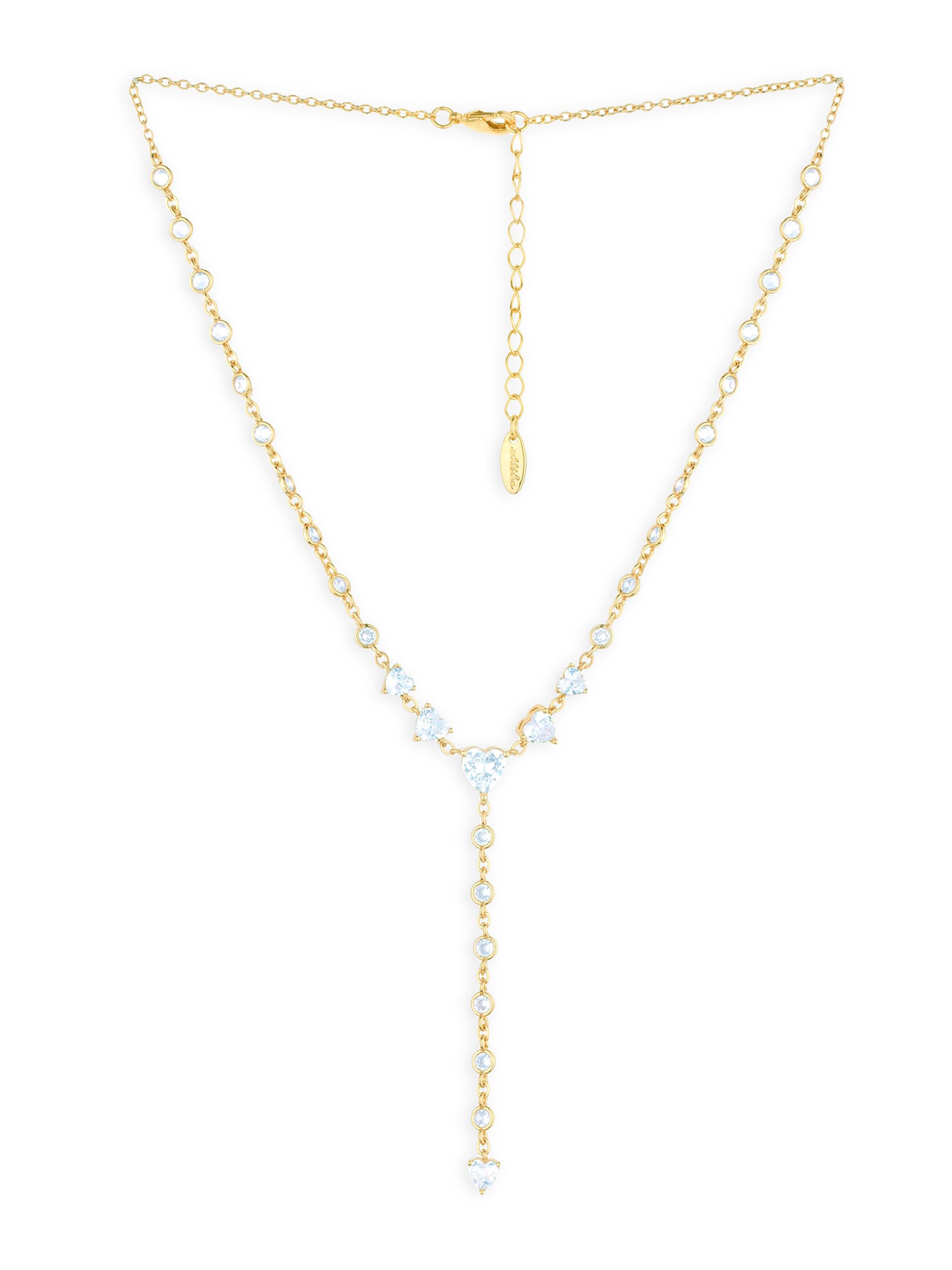 Ettika Women's Queen Of Hearts 18K Gold-Plated Crystal Lariat Necklace - Gold