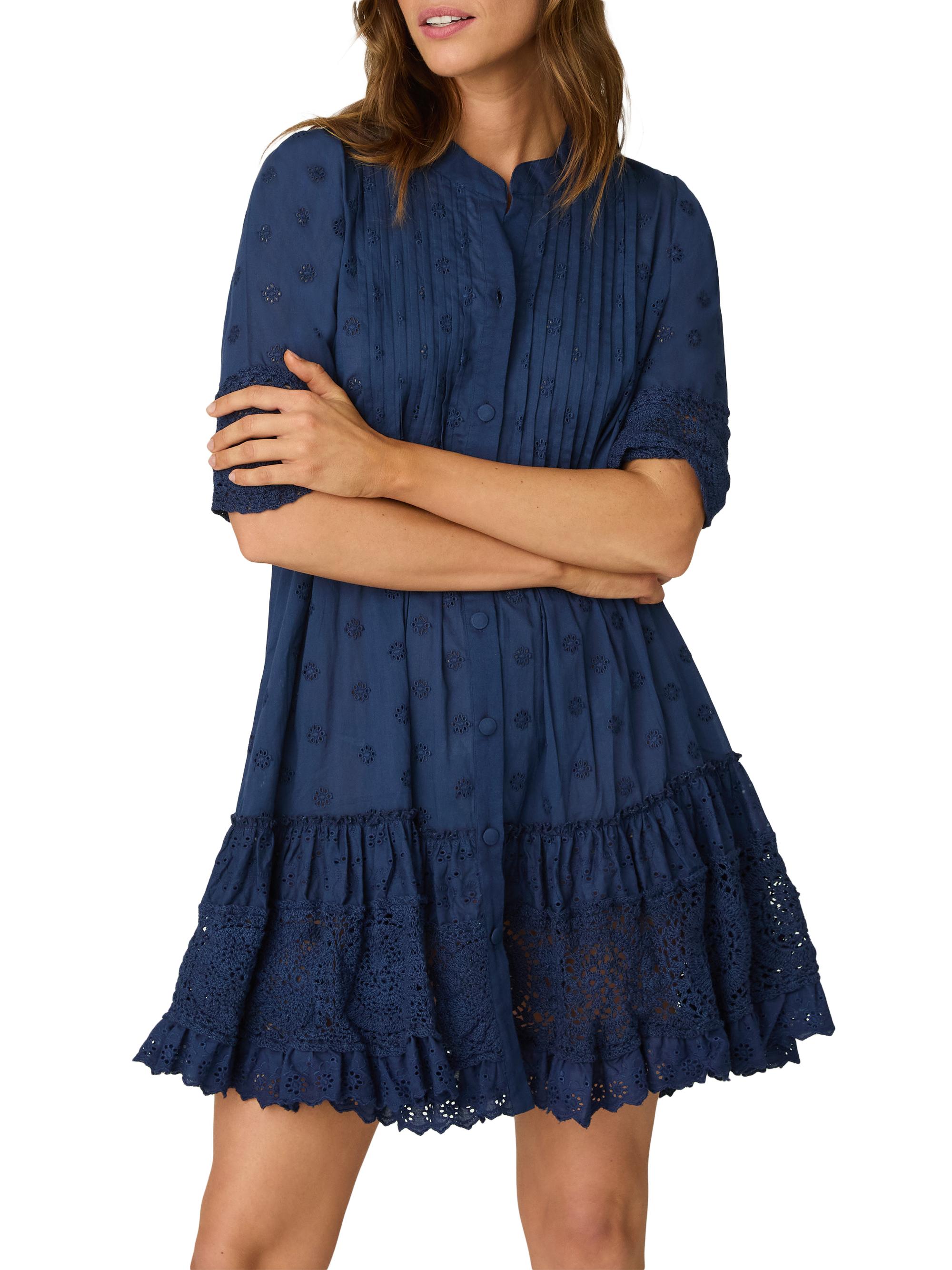 Shoshanna Milos Pin-Tucked Cotton Cover-Up Minidress | Saks Fifth Avenue