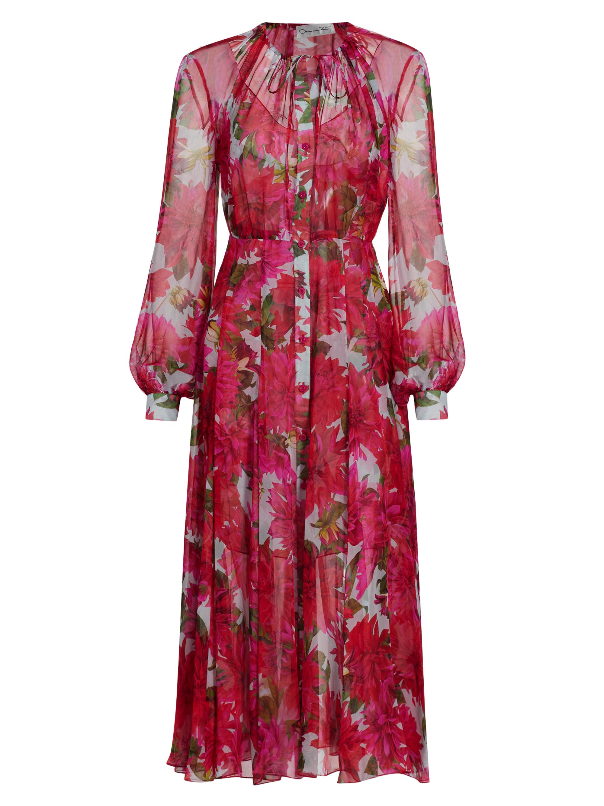 Oscar de la Renta Dahlia Silk Chiffon Midi Dress