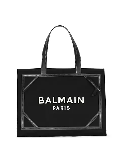 Shop Balmain Suede Monogram Pillow Hobo Bag