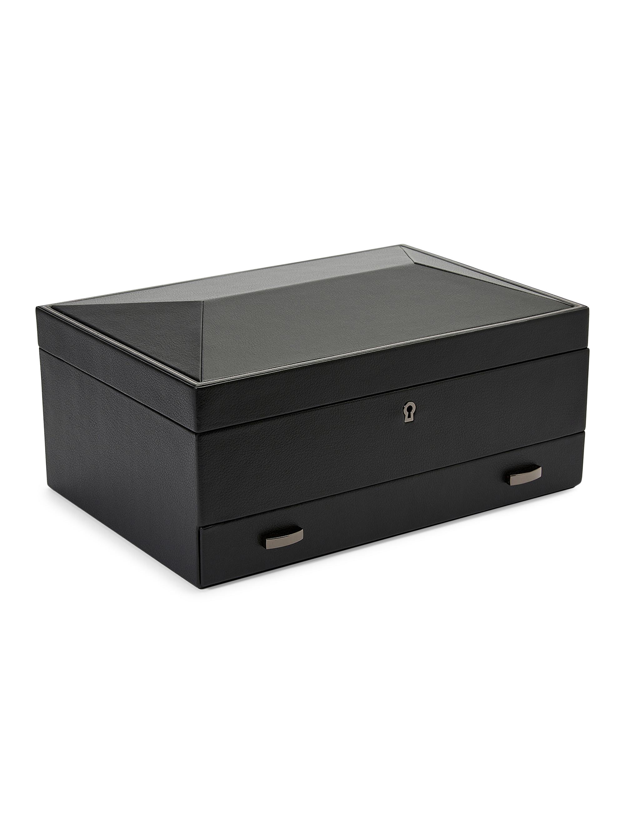 Wolf British Racing 10-Piece Watch Box & Drawer - Black