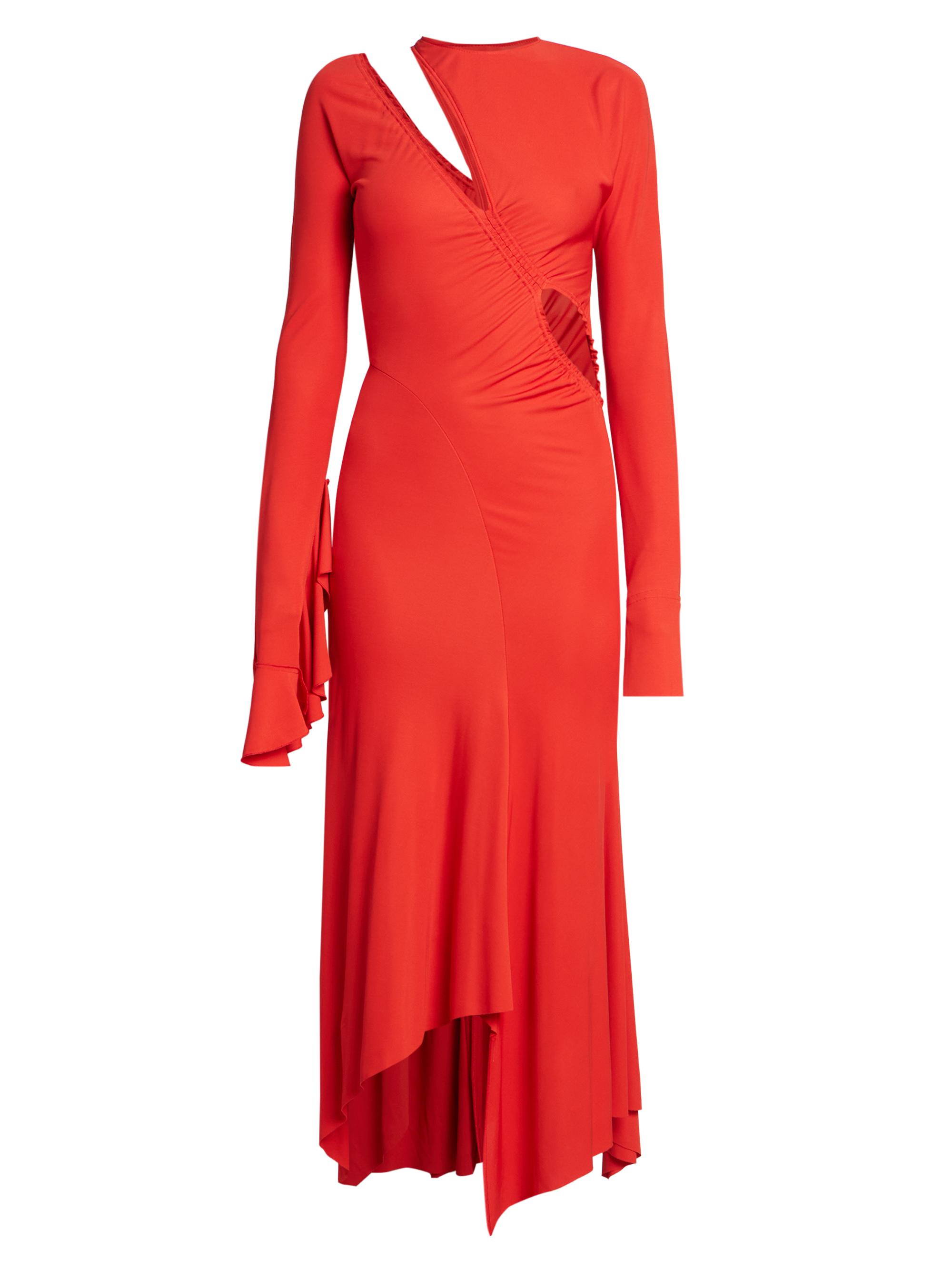 Victoria Beckham Women's Asymmetric Slash Jersey Dress - Crimson | Thumbnail 7