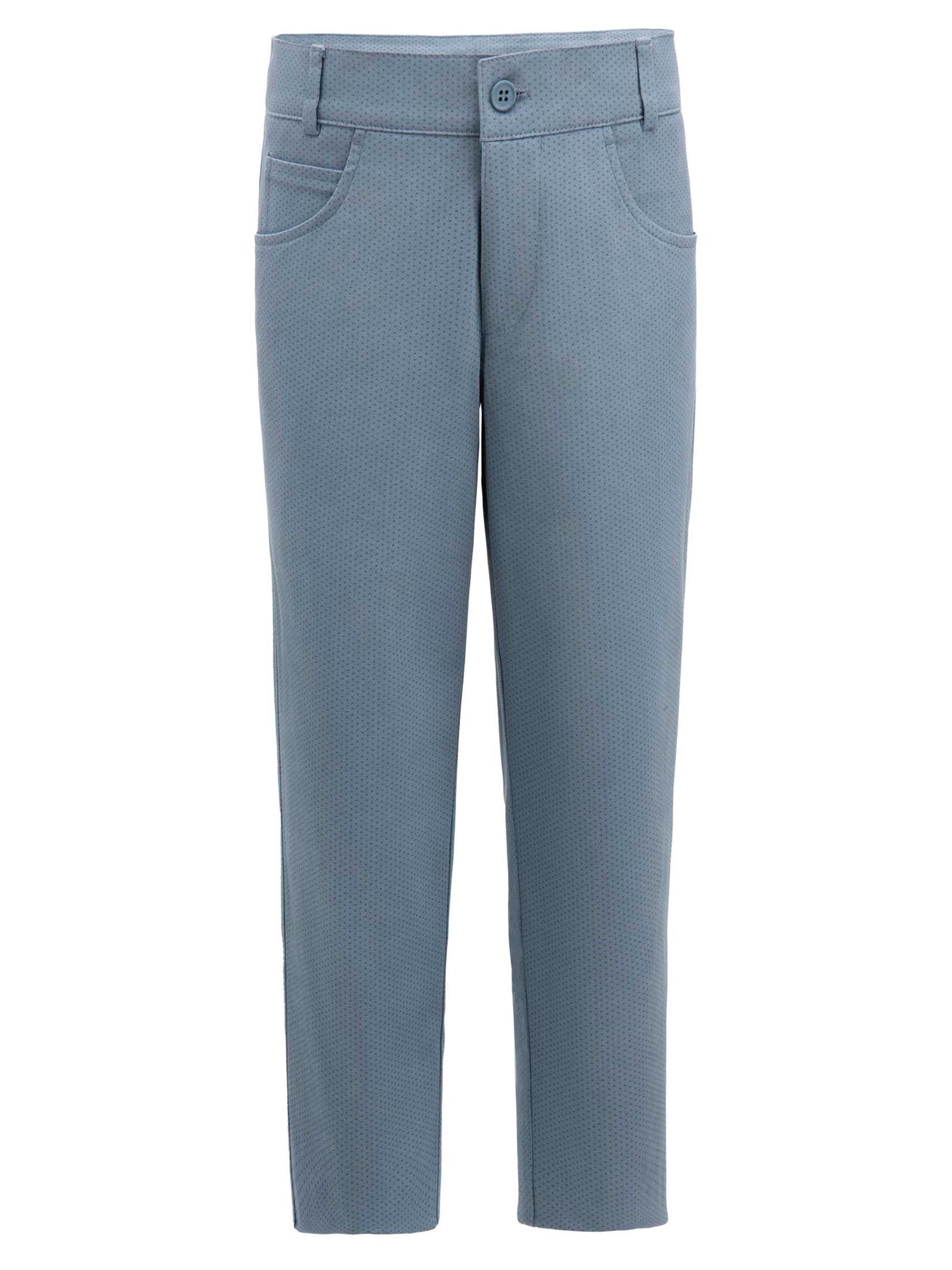 Moustache Little Boy's & Boy's Light Blue Casual Trousers - Blue