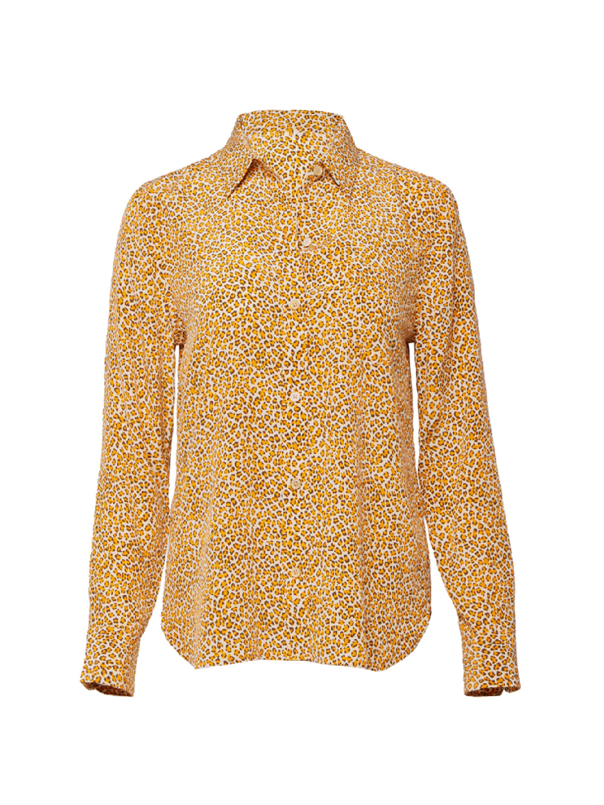 Equipment Women's Leema Silk Leopard Shirt - Creme Brulee Multi