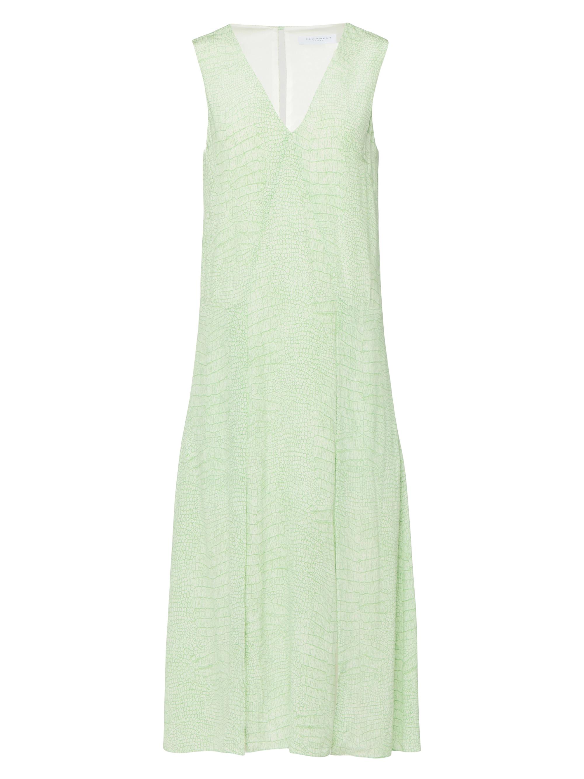 Equipment Women's Alice Silk Crocodile Midi-Dress - Nature White And Jadesheen
