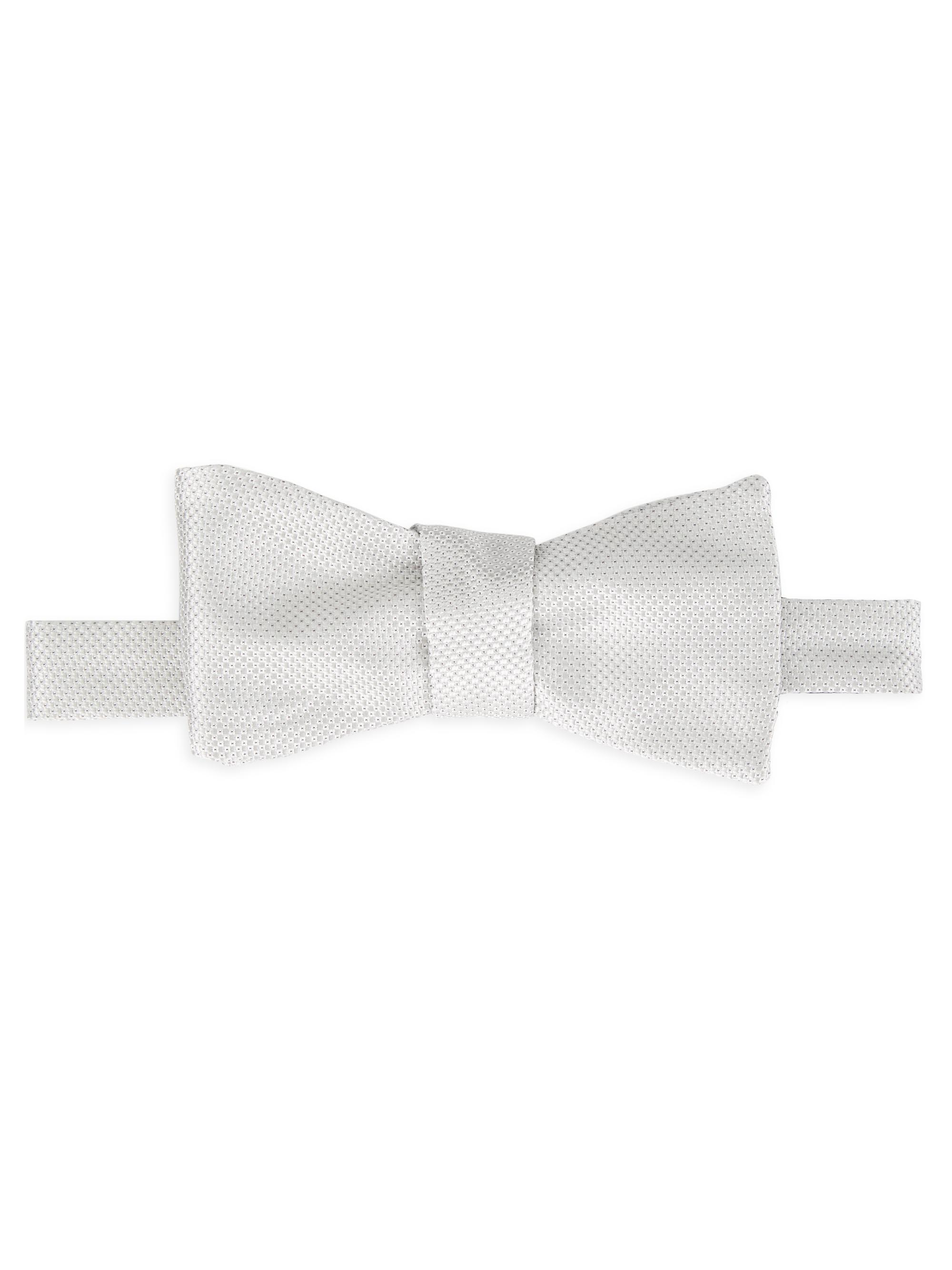 Saks Fifth Avenue Men's COLLECTION Dotted Diamond Silk Bow Tie - Mirage Grey